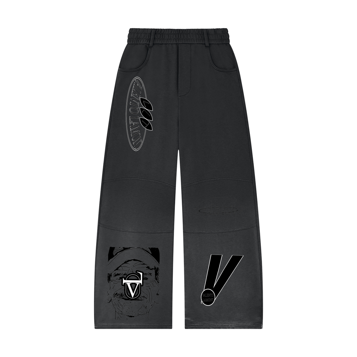 Unisex Sunfade Paneled Barrel Leg Sweatpants