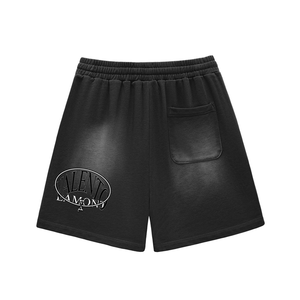 Sun Fade Raw Edge Cotton Shorts