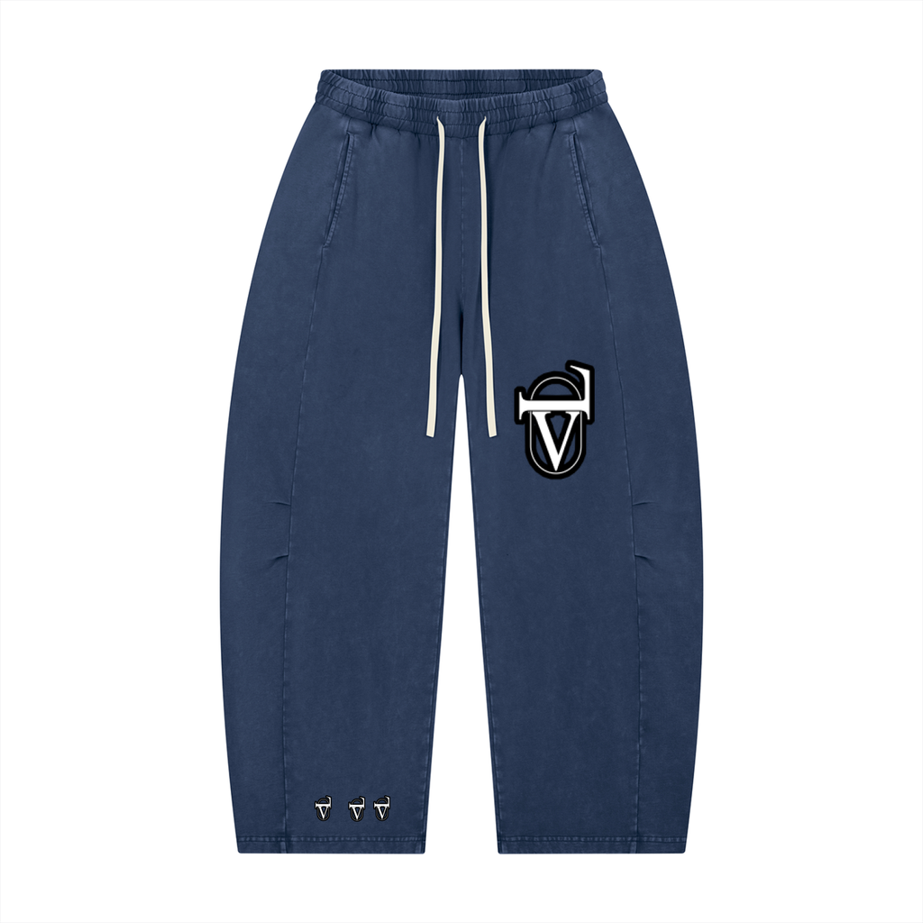 Unisex Mineral Wash Barrel Leg Pants