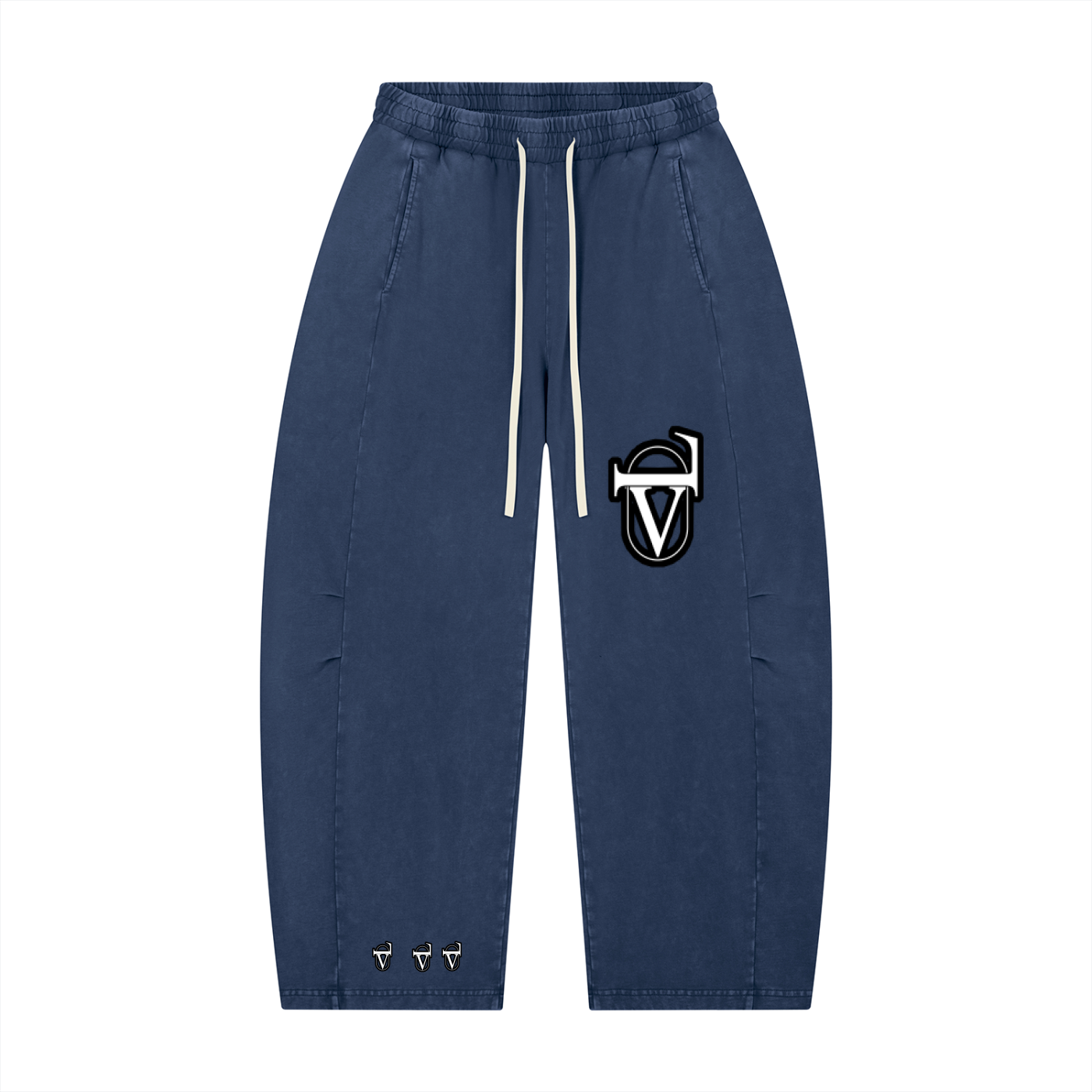 Unisex Mineral Wash Barrel Leg Pants