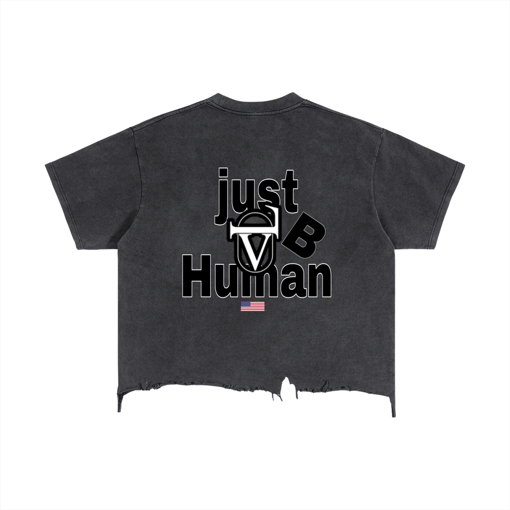 Vintage Wash Boxy Distressed Hem T-Shirt
