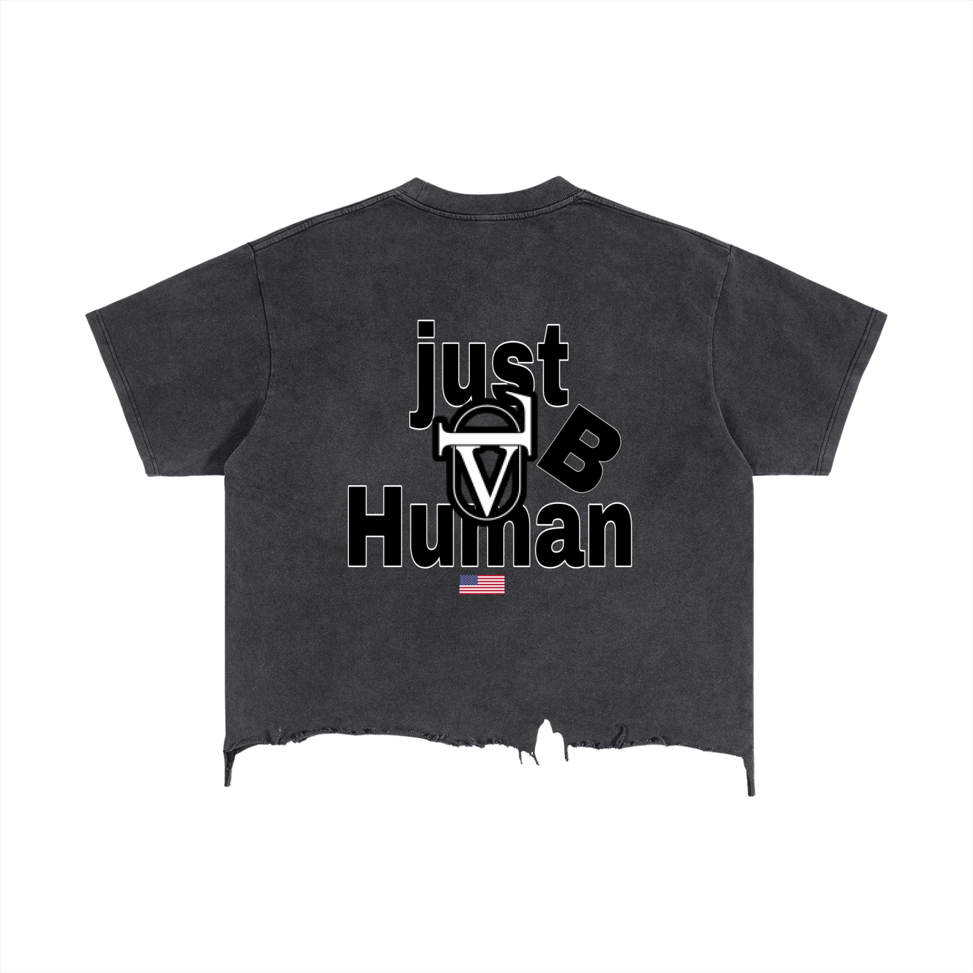 Vintage Wash Boxy Distressed Hem T-Shirt