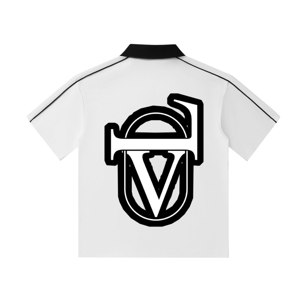 Contrast Collar Short-Sleeve Polo Shirt
