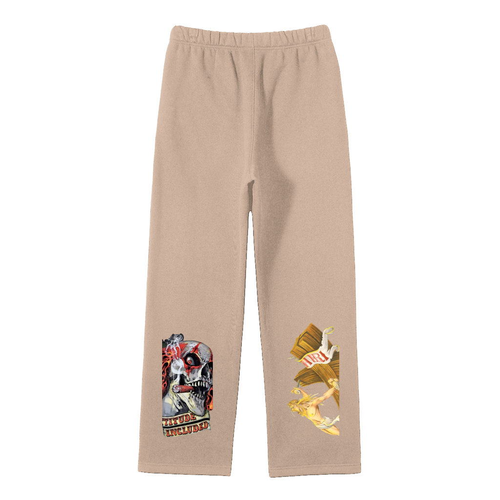 Streetwear Unisex Solid Color Fleece Straight Leg Pants