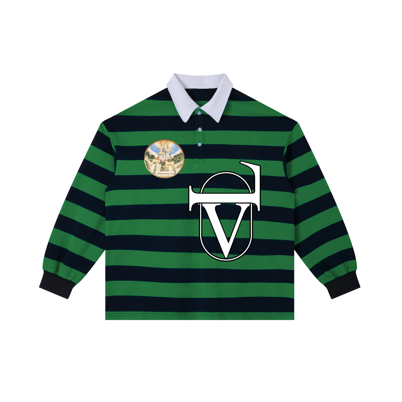 Color Block Stripe Polo Shirt