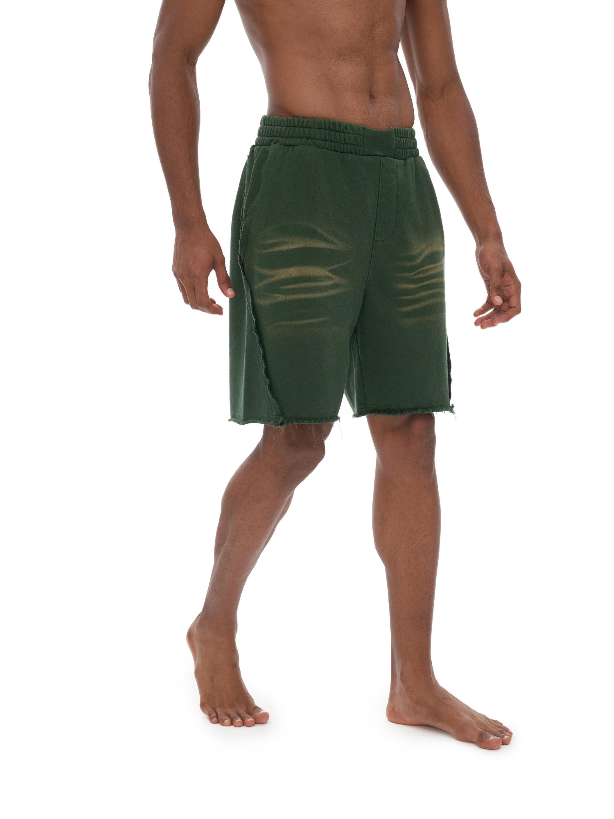 Heavyweight  Vintage Washed  Tiger Stripes Short Pants - 360 GSM