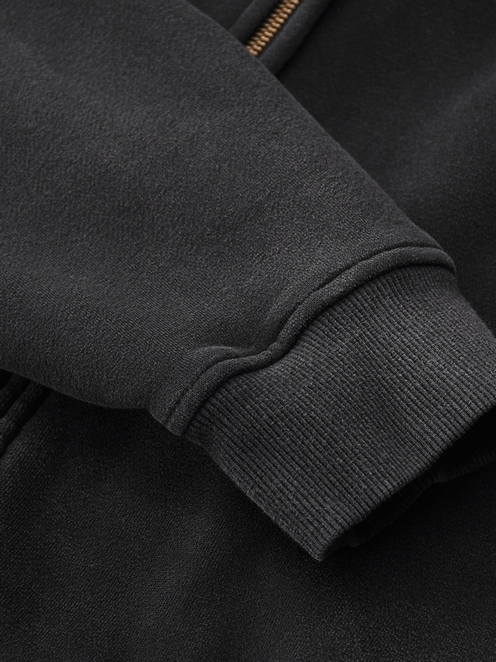 Sunfade Two-way Zipper Boxy Fleece Hoodie