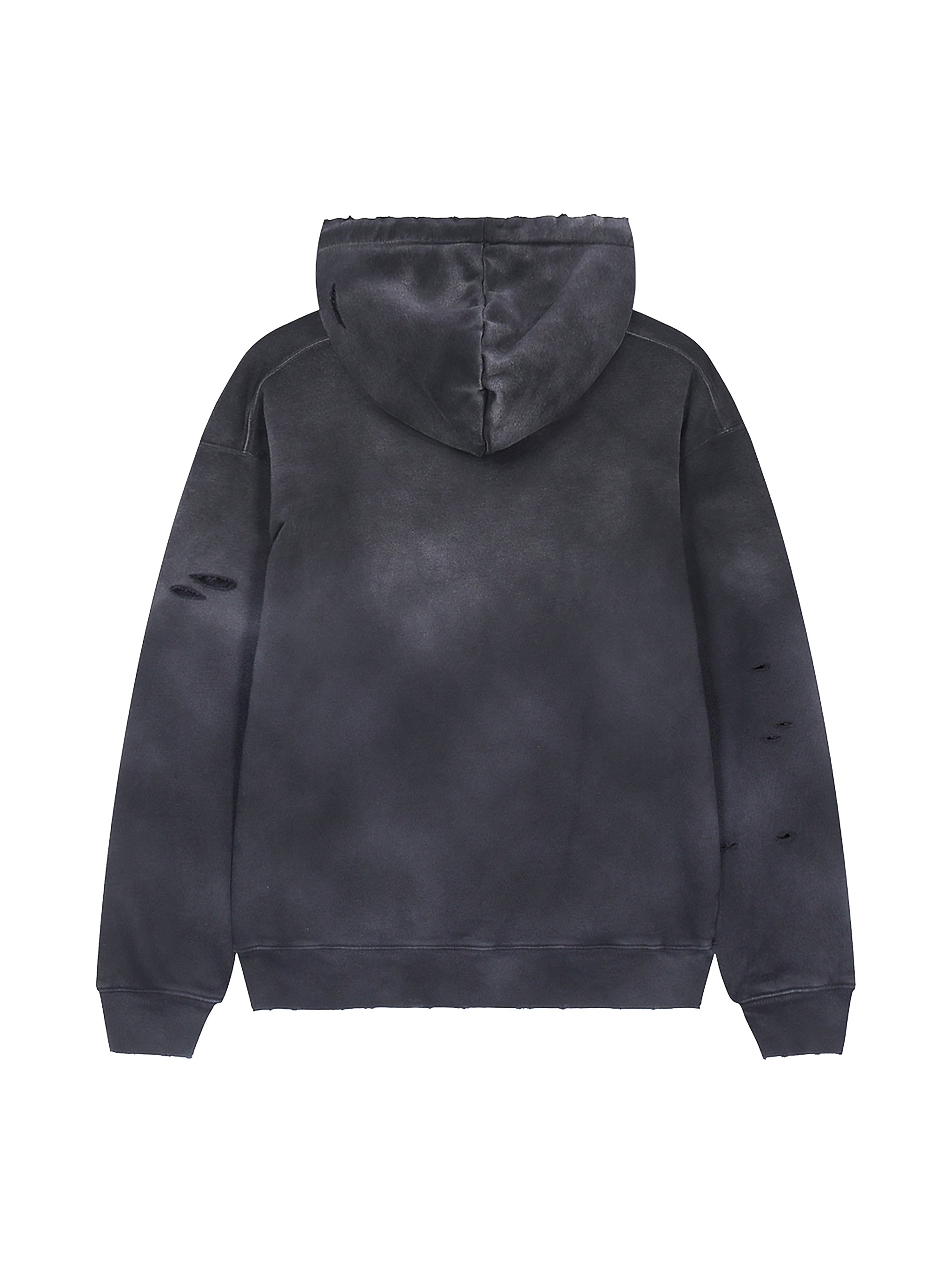 Heavyweight Pure Cotton Hand-Frayed Monkey Washed Hoodie