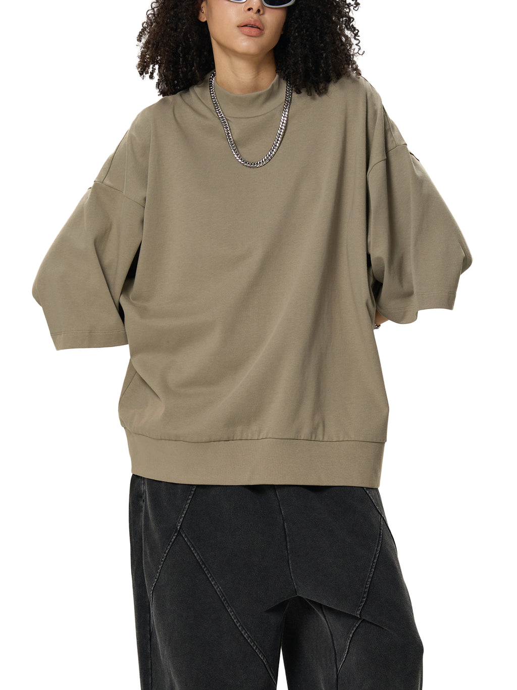 Heavyweight Oversized Mock Neck T-shirt