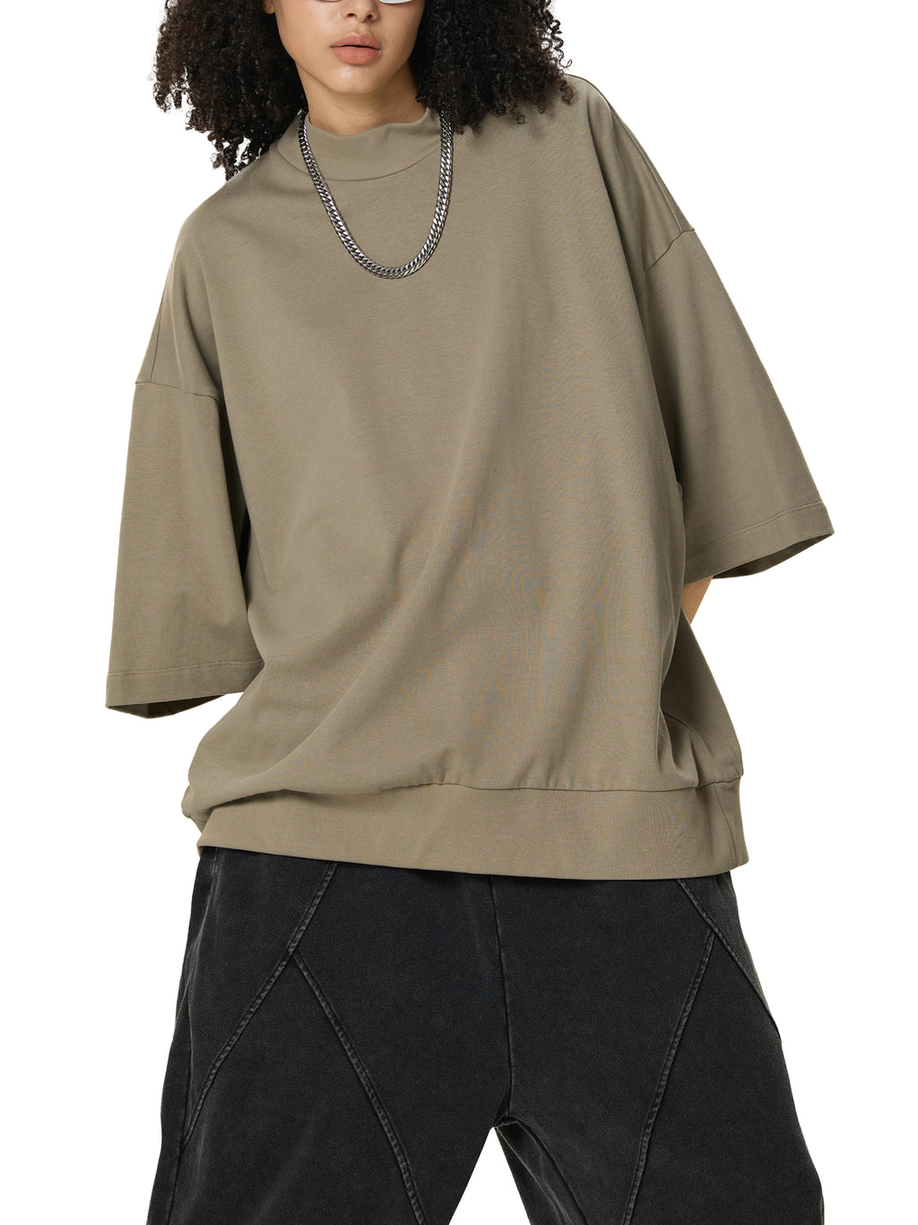 Heavyweight Oversized Mock Neck T-shirt