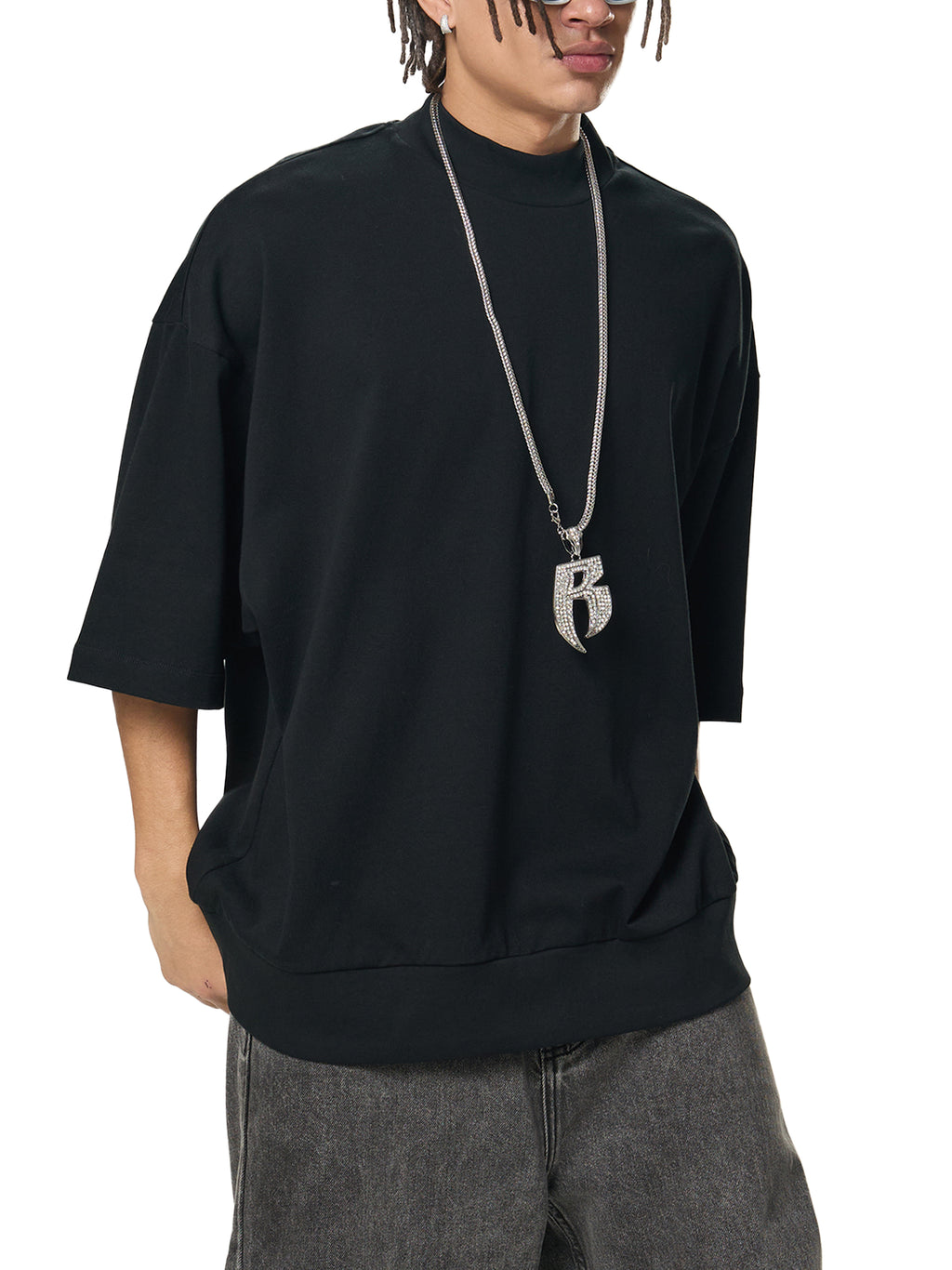Heavyweight Oversized Mock Neck T-shirt