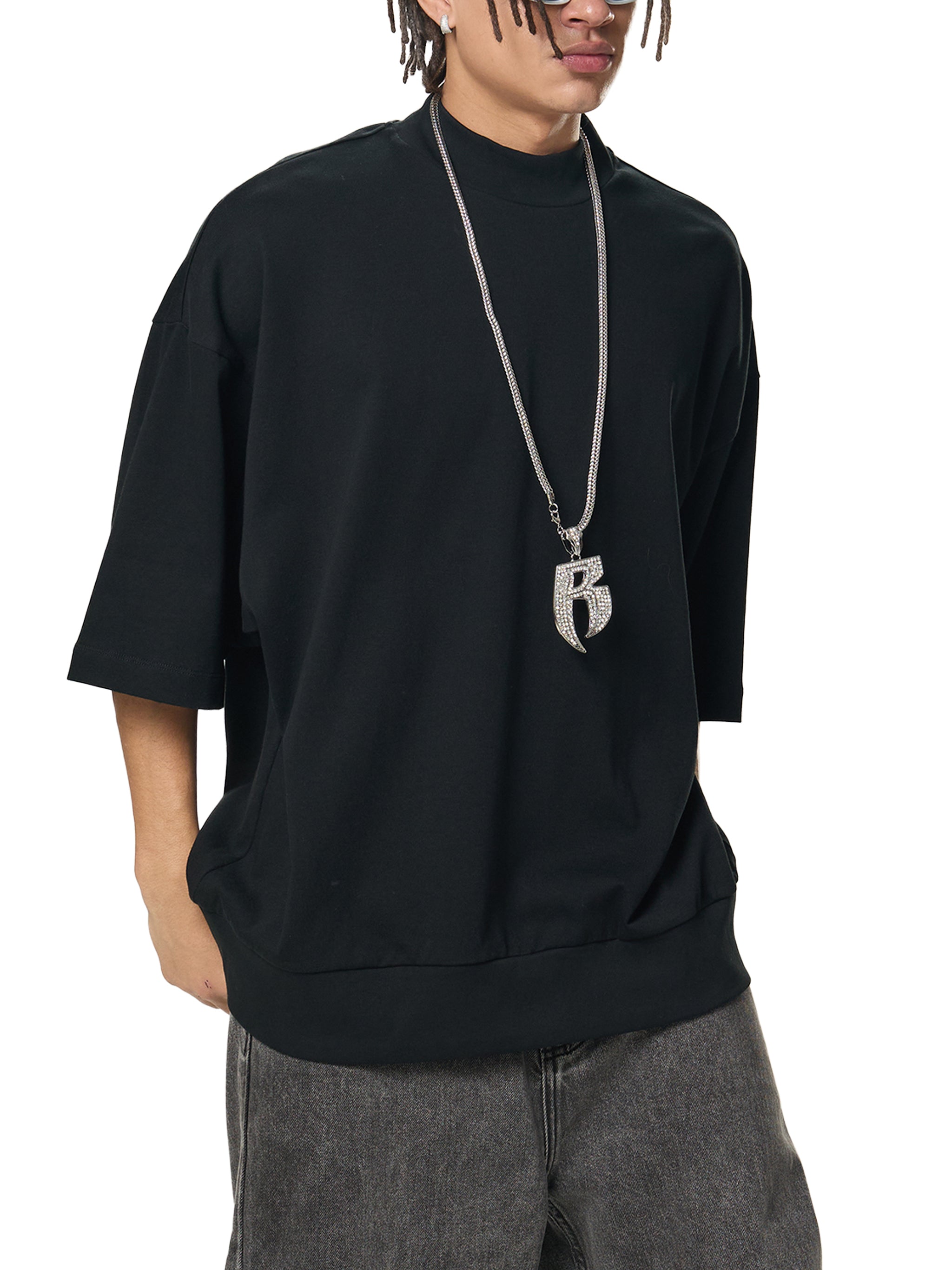 Heavyweight Oversized Mock Neck T-shirt