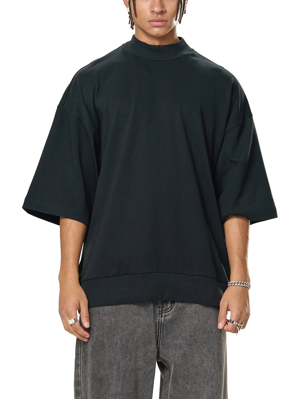 Heavyweight Oversized Mock Neck T-shirt