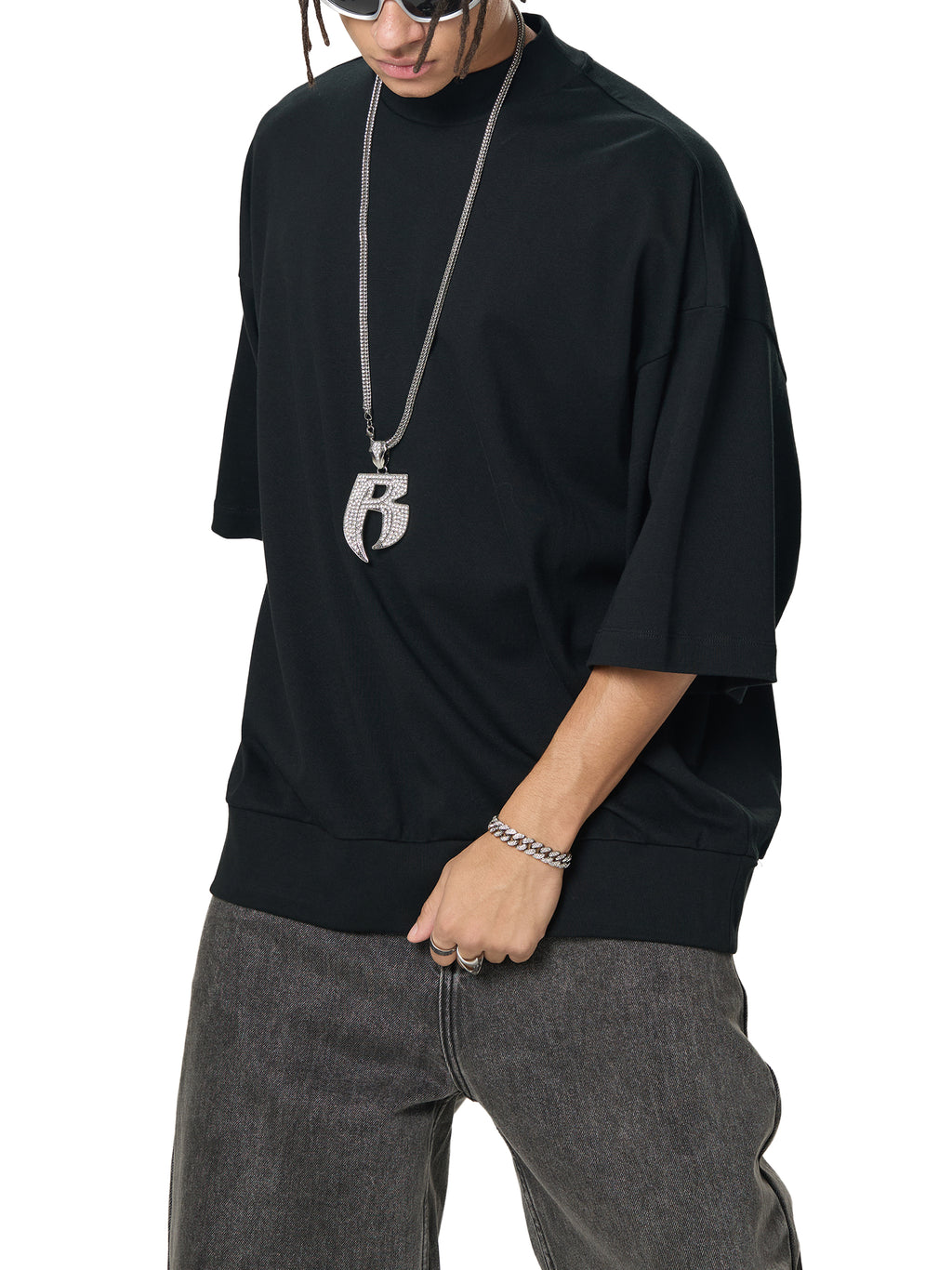 Heavyweight Oversized Mock Neck T-shirt