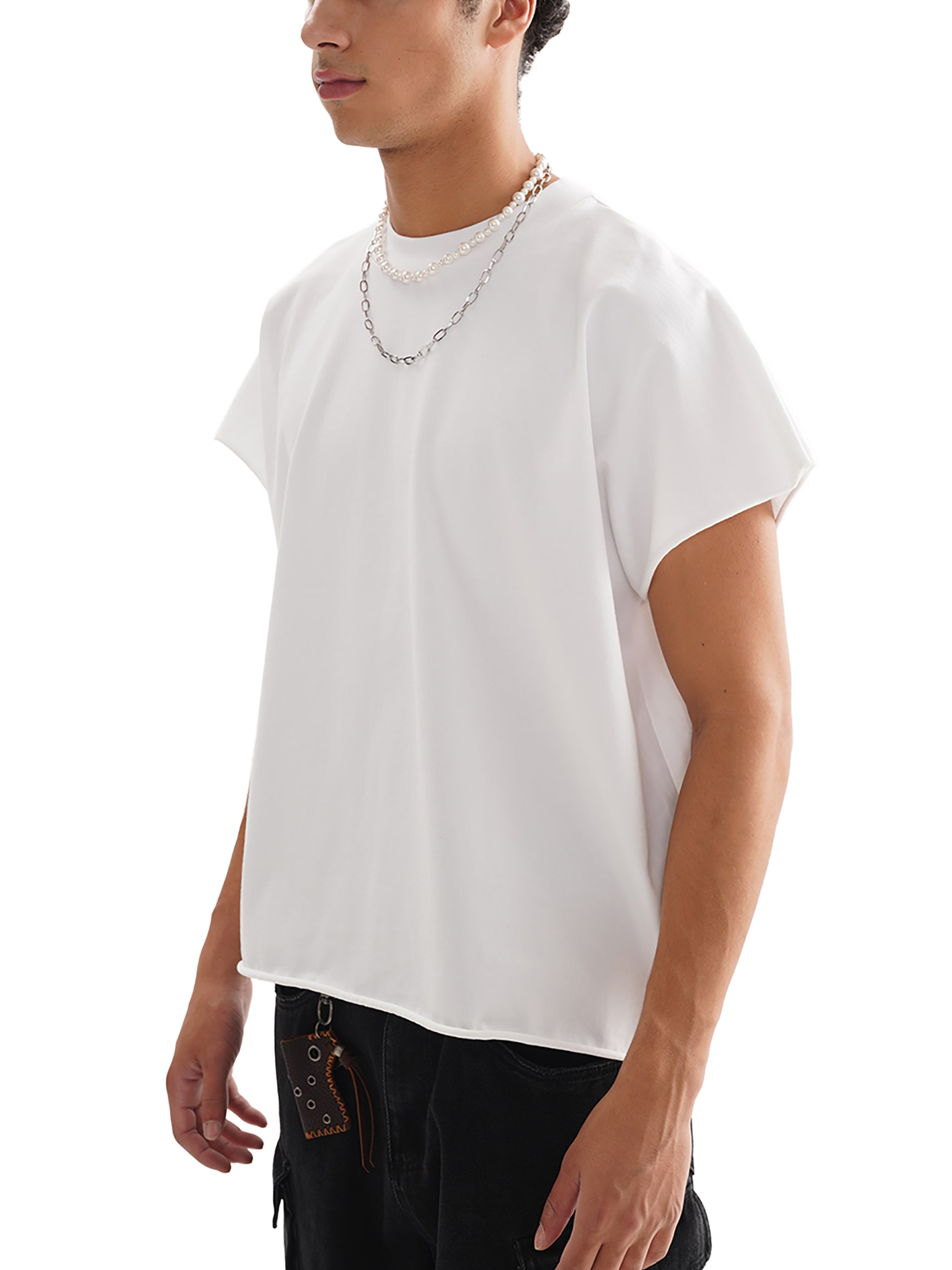 Raw Edge Boxy Non-Shrink T-Shirt