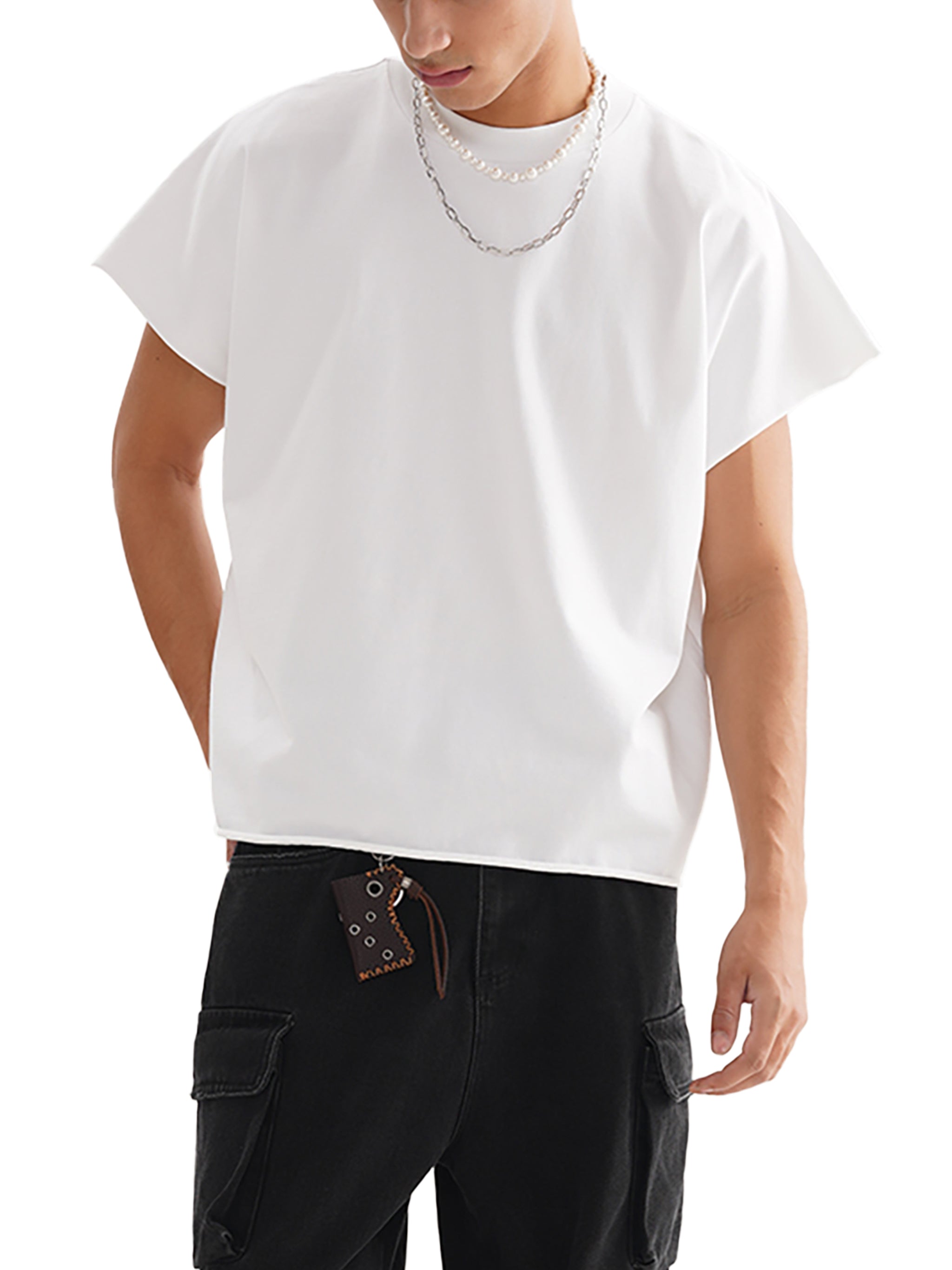 Raw Edge Boxy Non-Shrink T-Shirt