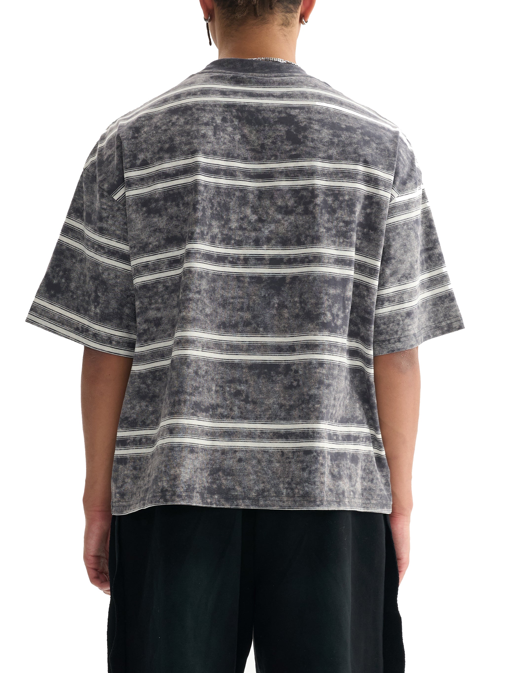 Snow Washed Striped Boxy T-Shirt