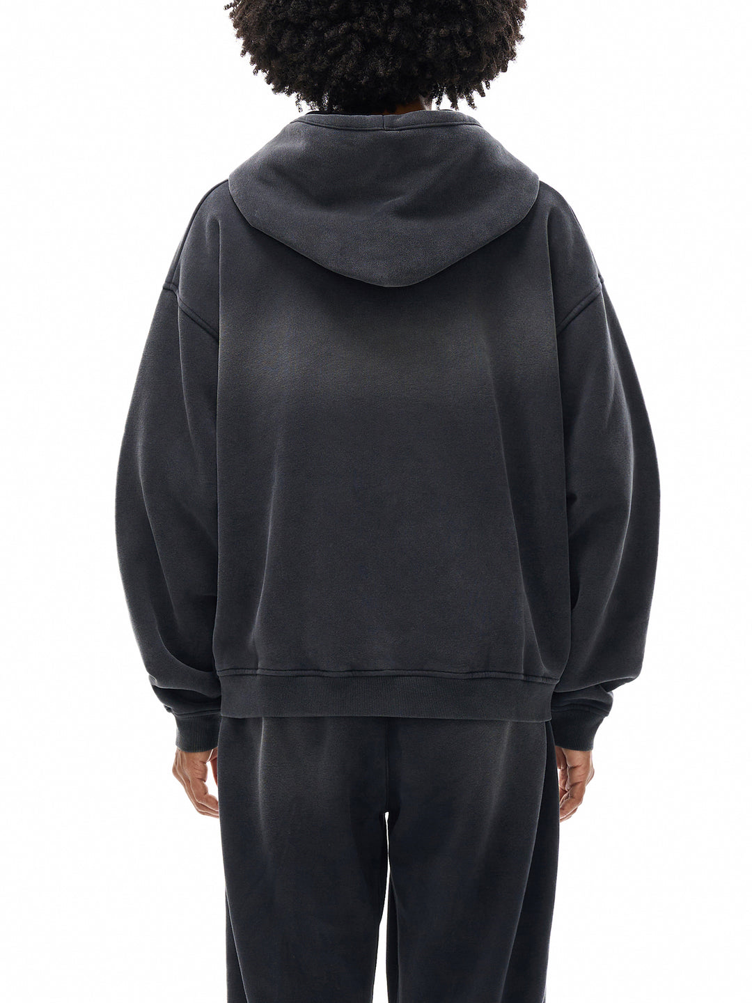 Sunfade Two-way Zipper Boxy Fleece Hoodie