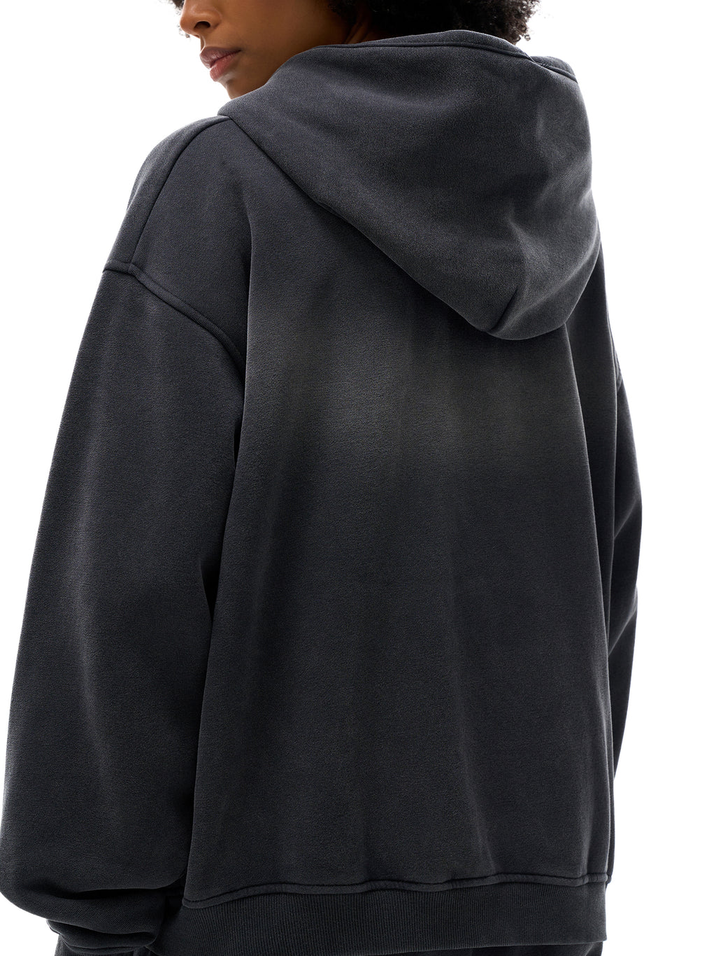 Sunfade Two-way Zipper Boxy Fleece Hoodie