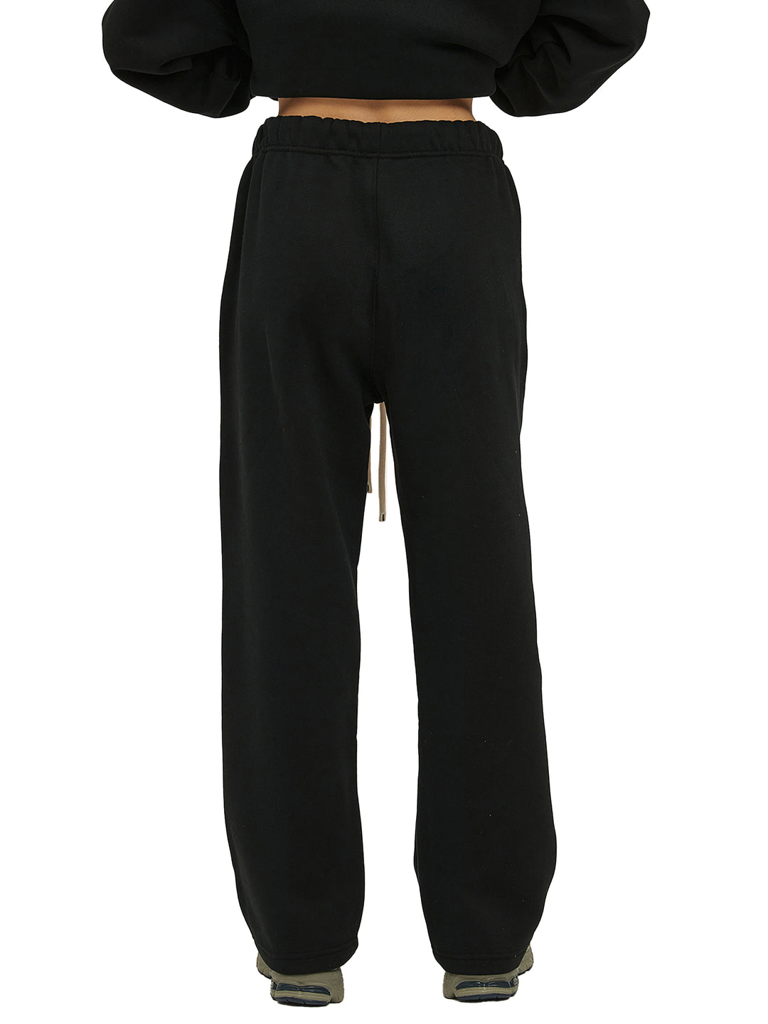 Streetwear Unisex Solid Color Fleece Straight Leg Pants