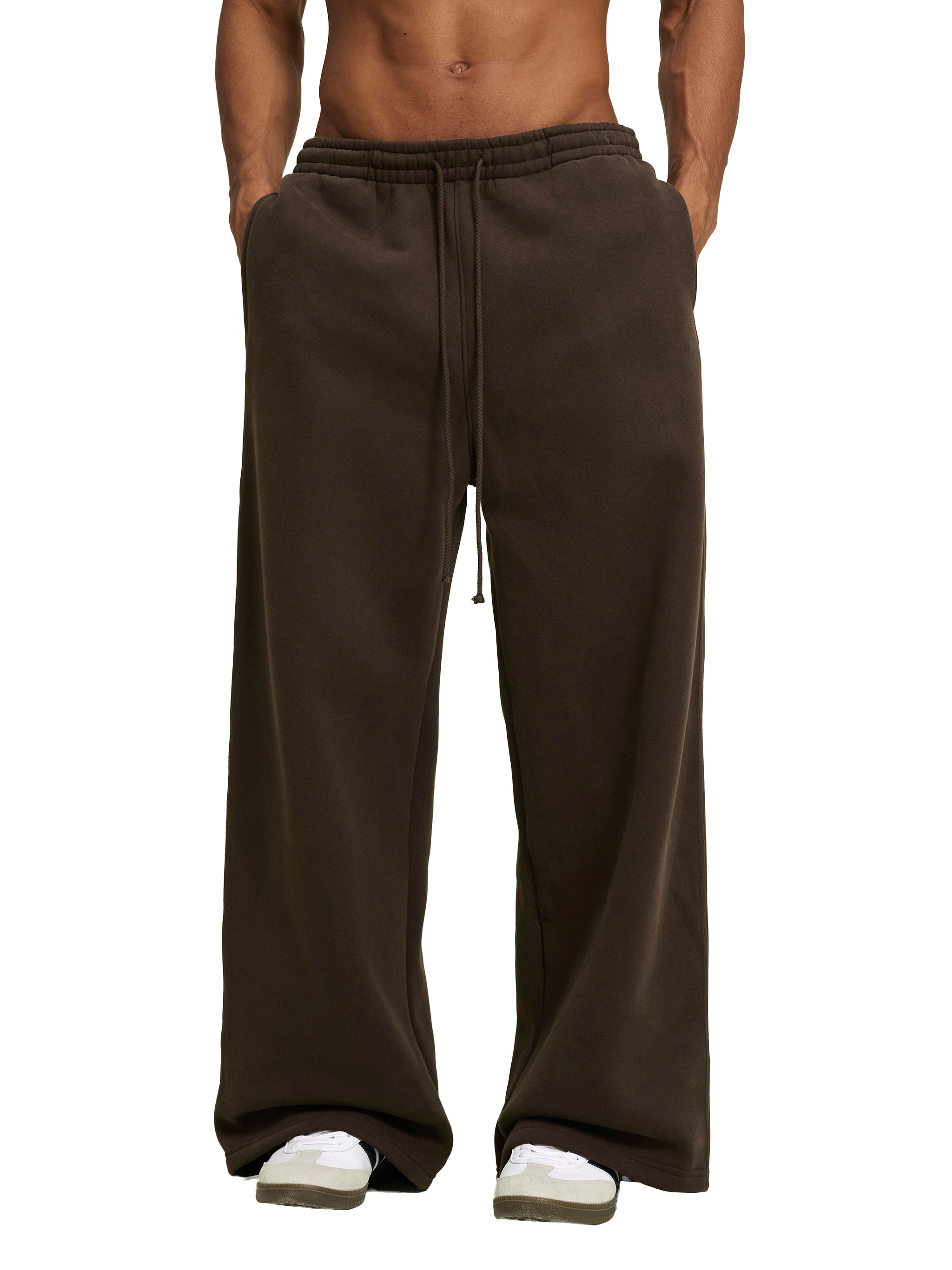 Fleece Drawstring Straight-Leg Sweatpants