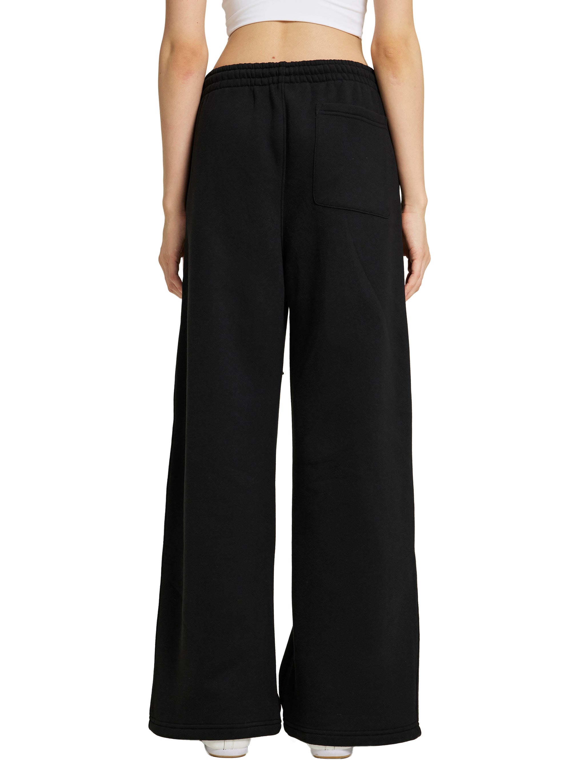 Fleece Drawstring Straight-Leg Sweatpants
