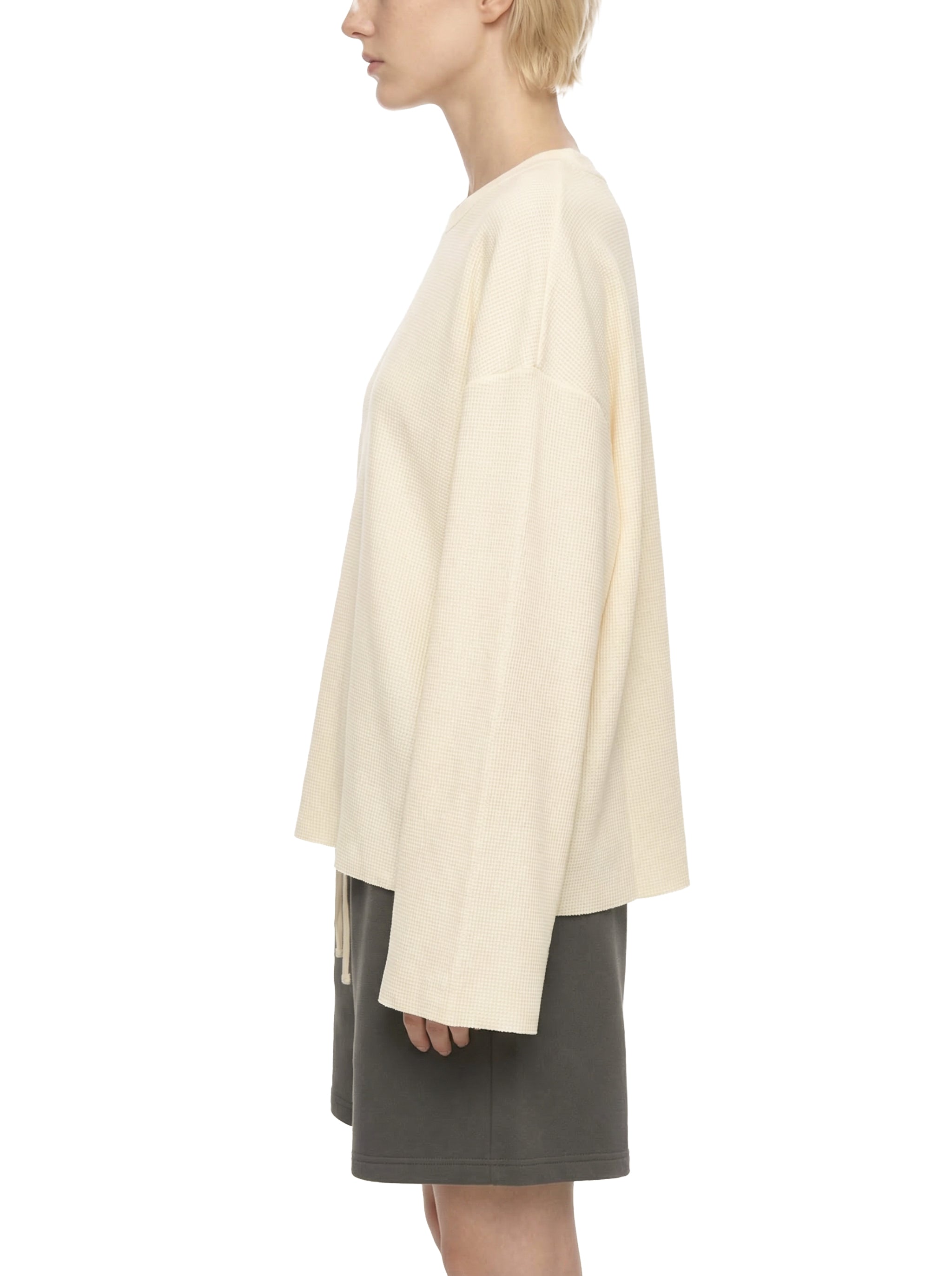 Unisex Waffle Raw Edge T-Shirt