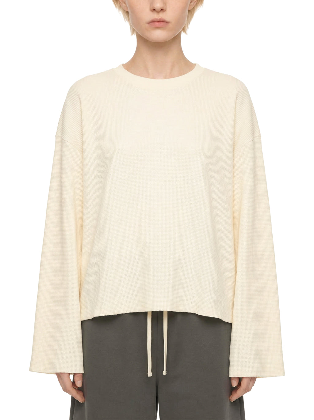 Unisex Waffle Raw Edge T-Shirt