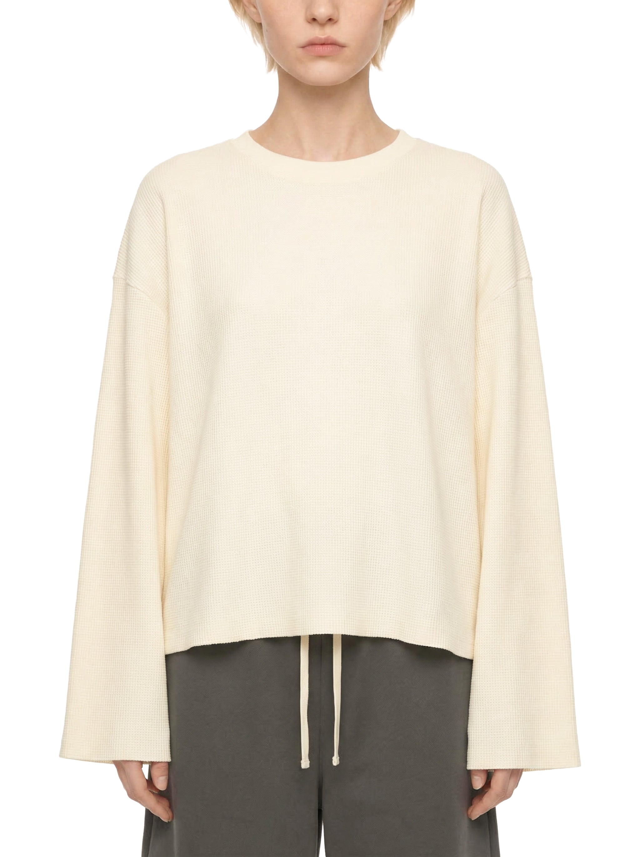 Unisex Waffle Raw Edge T-Shirt