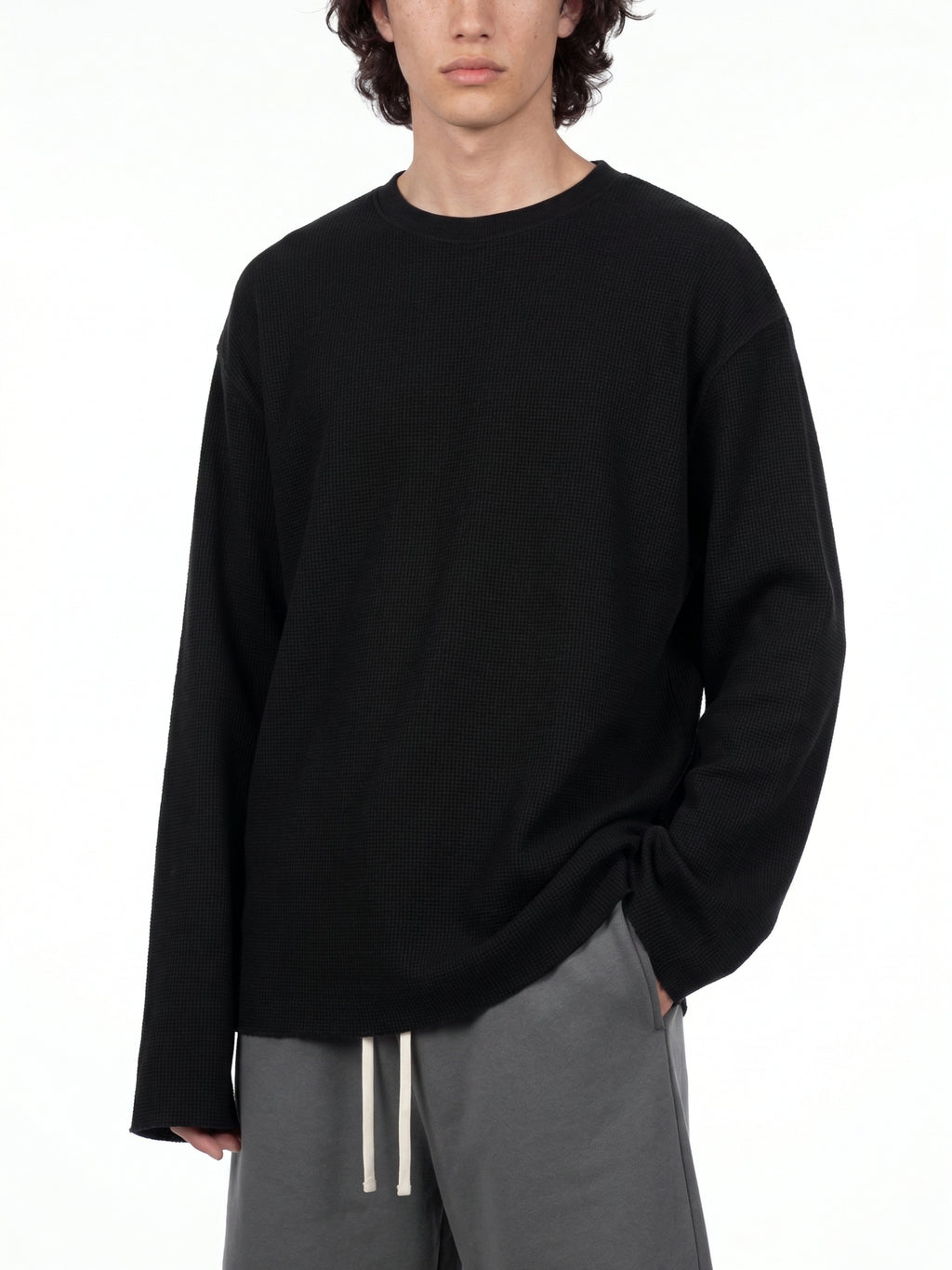 Unisex Waffle Raw Edge T-Shirt