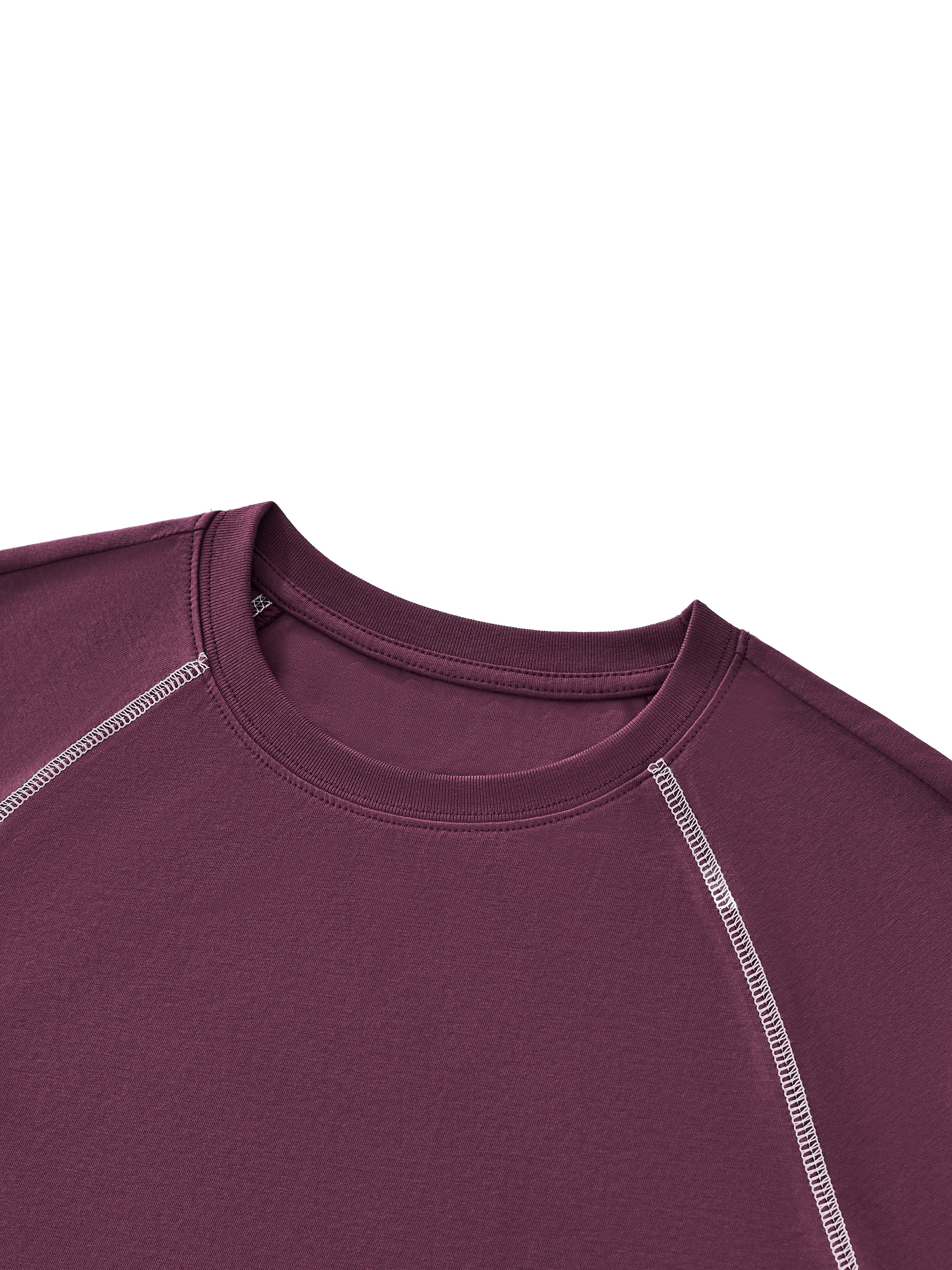 Women's Contrast Stitch Raglan Crop T-Shirt