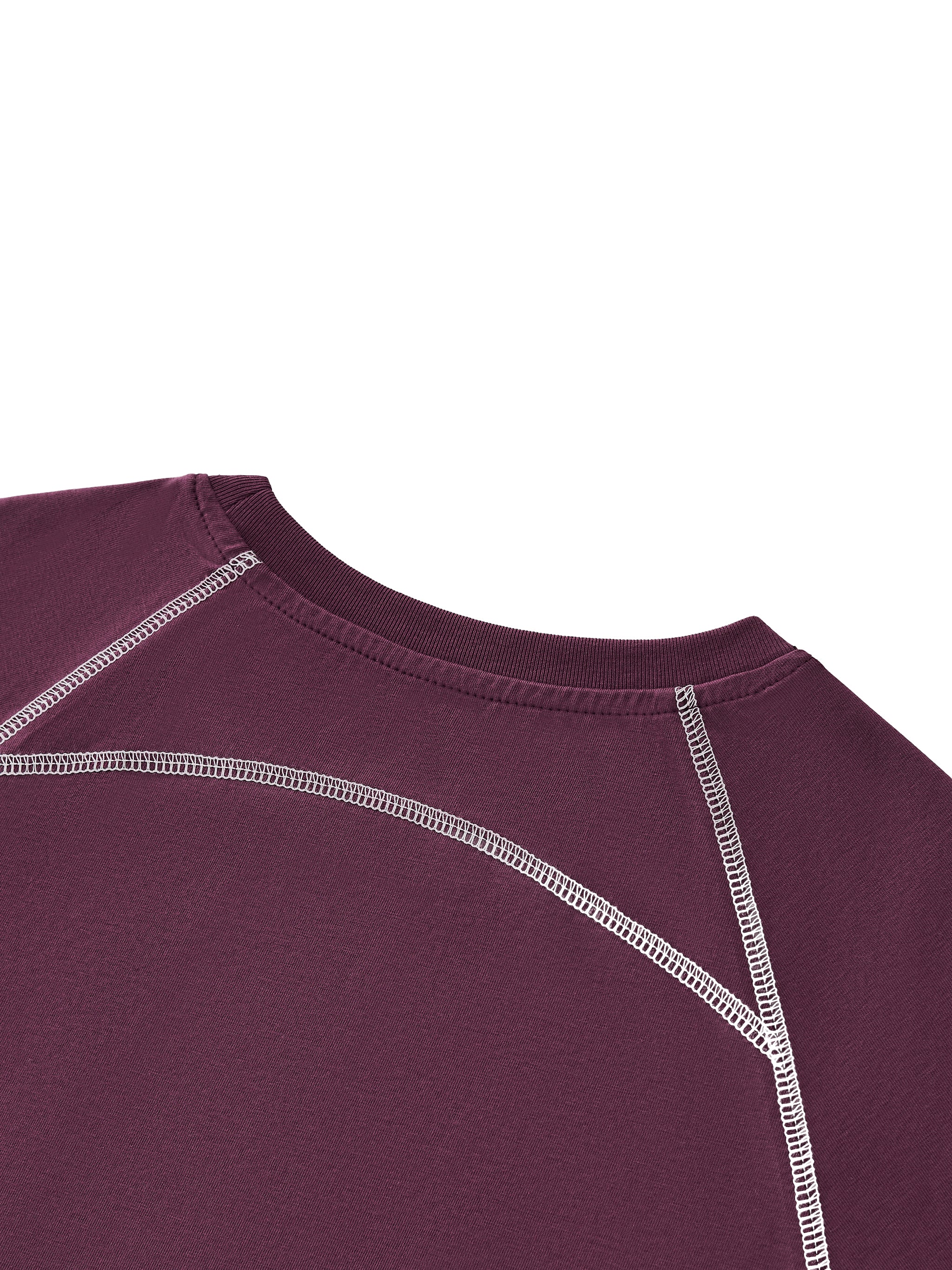 Women's Contrast Stitch Raglan Crop T-Shirt