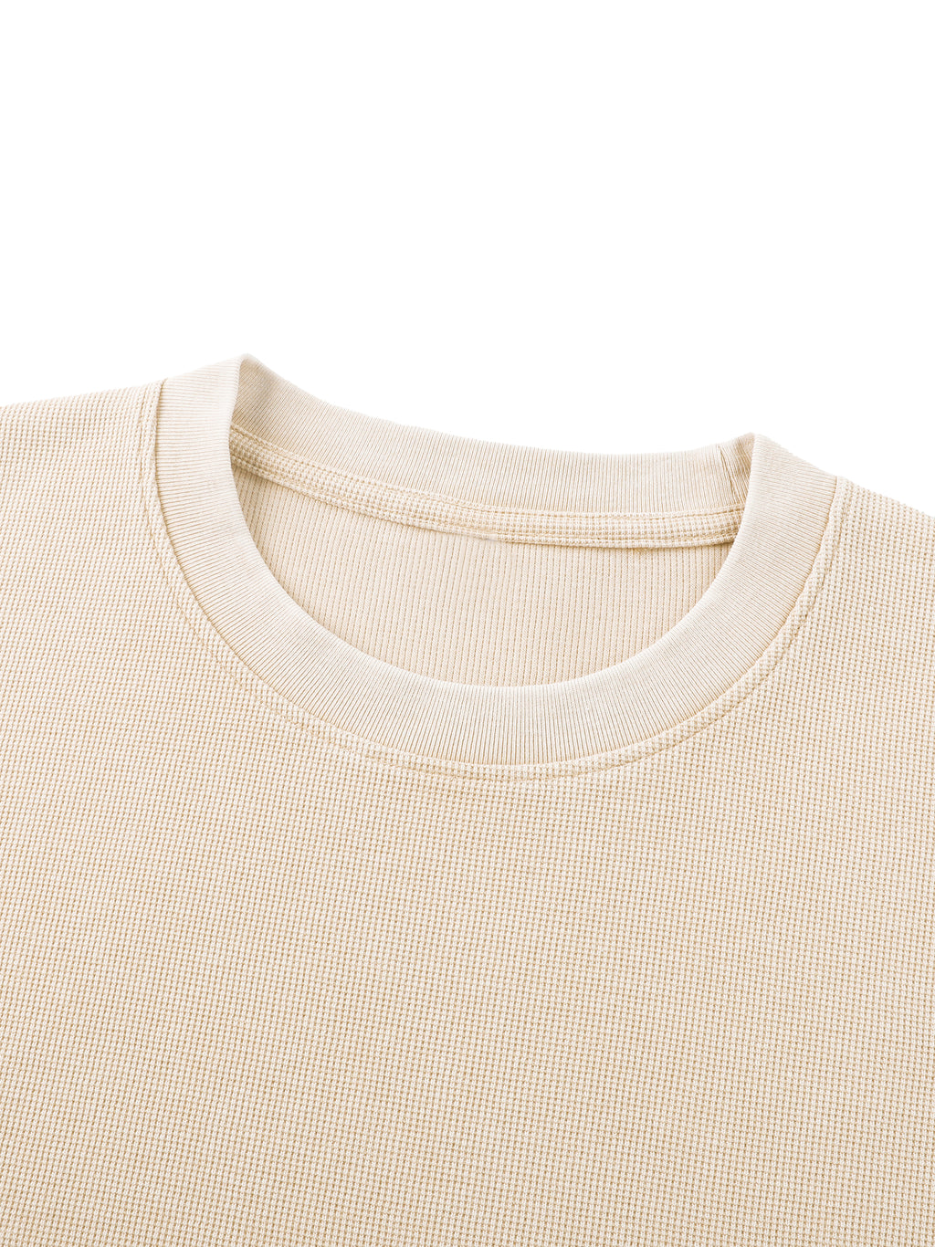 Unisex Vintage Wash Boxy  Waffle Raw Edge T-Shirt