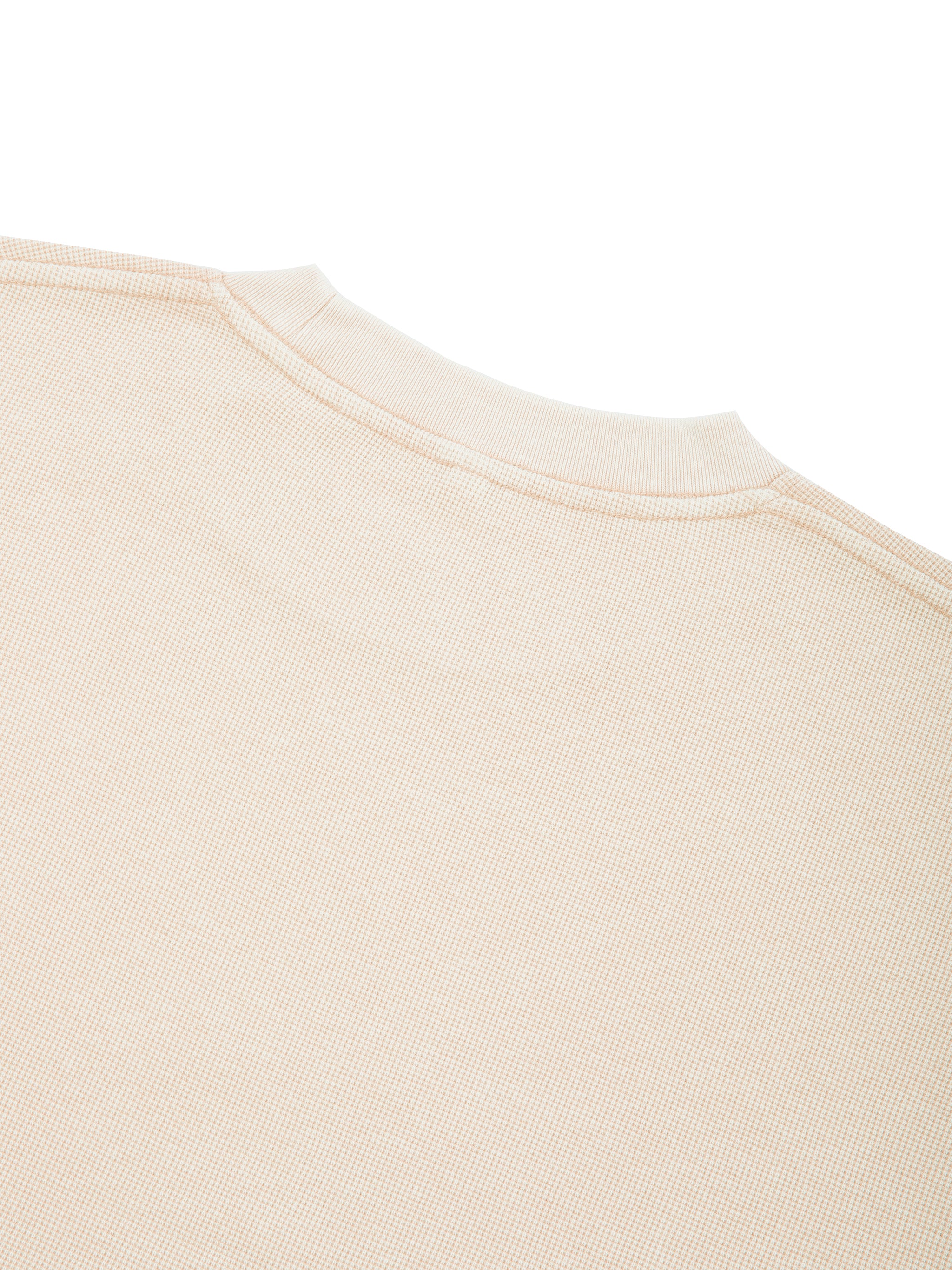 Unisex Vintage Wash Boxy  Waffle Raw Edge T-Shirt