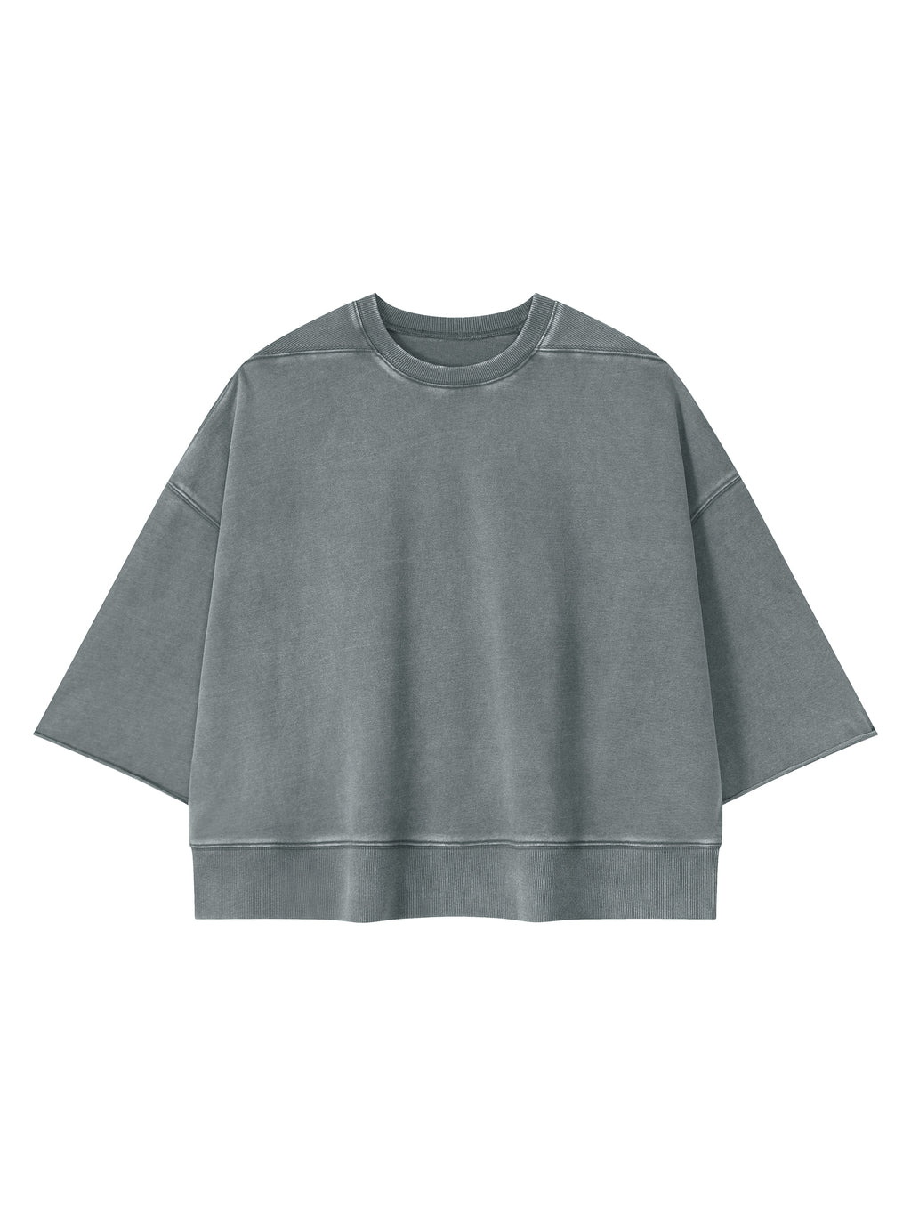 Unisex Mineral Wash Boxy Raw Edge T-Shirt