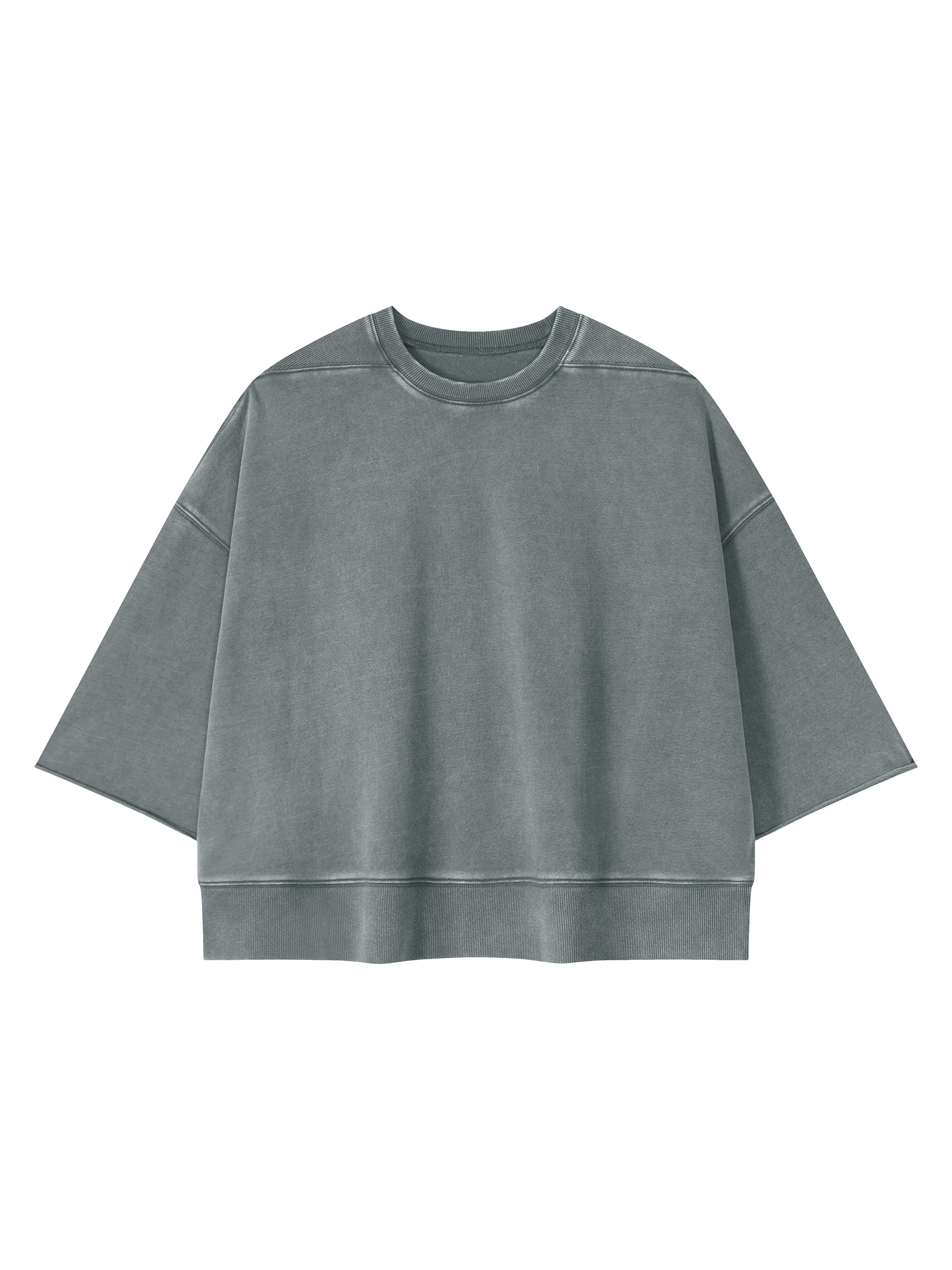 Unisex Mineral Wash Boxy Raw Edge T-Shirt