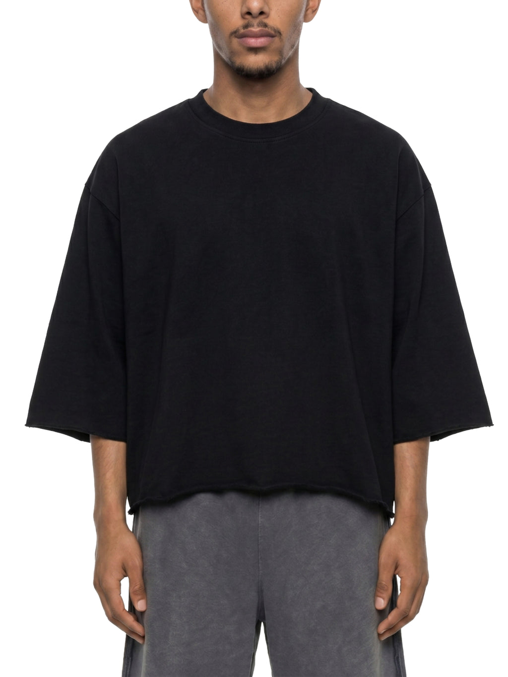 Unisex Mineral Wash Raw Hem Boxy T-Shirt