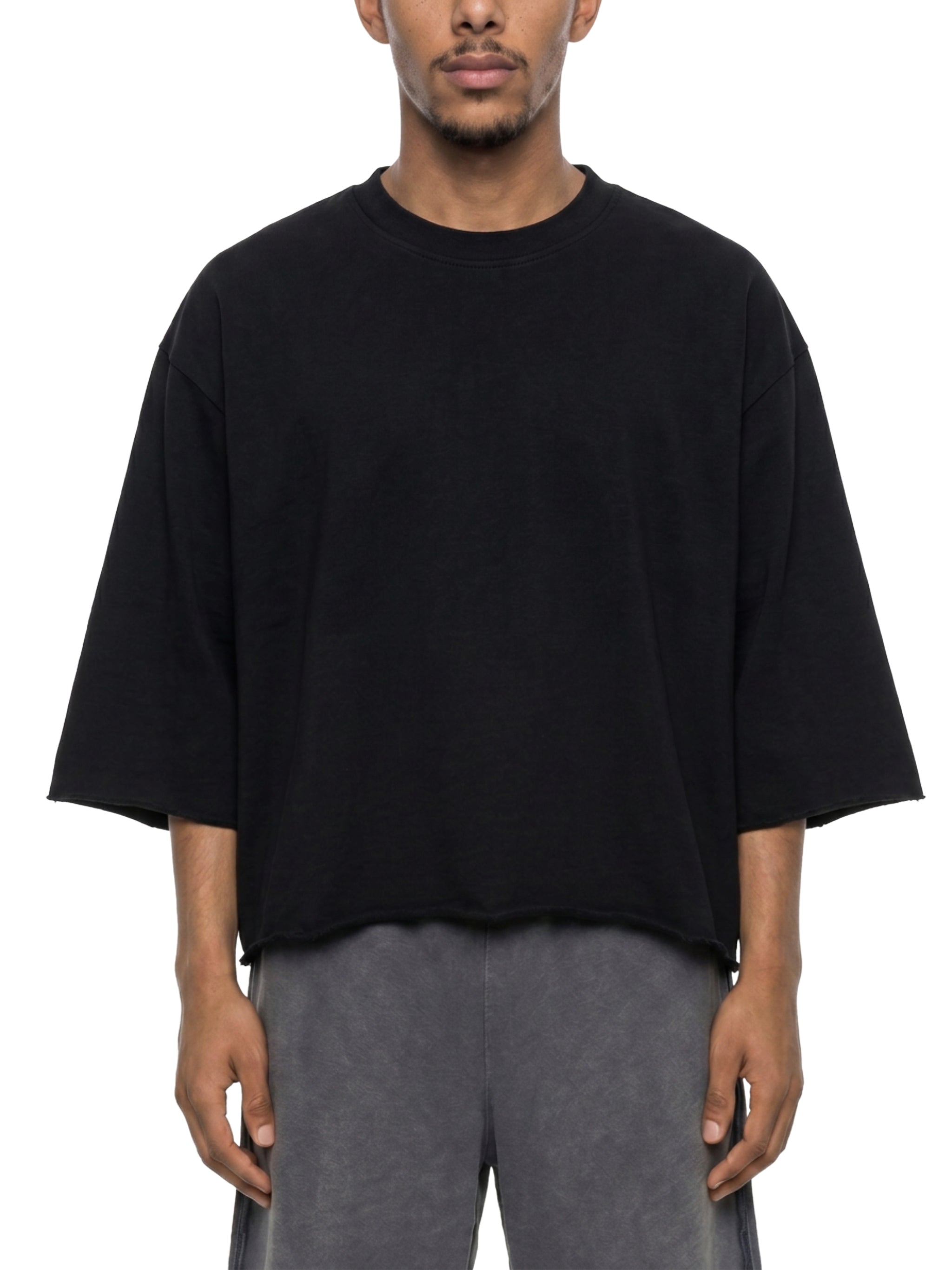 Unisex Mineral Wash Raw Hem Boxy T-Shirt