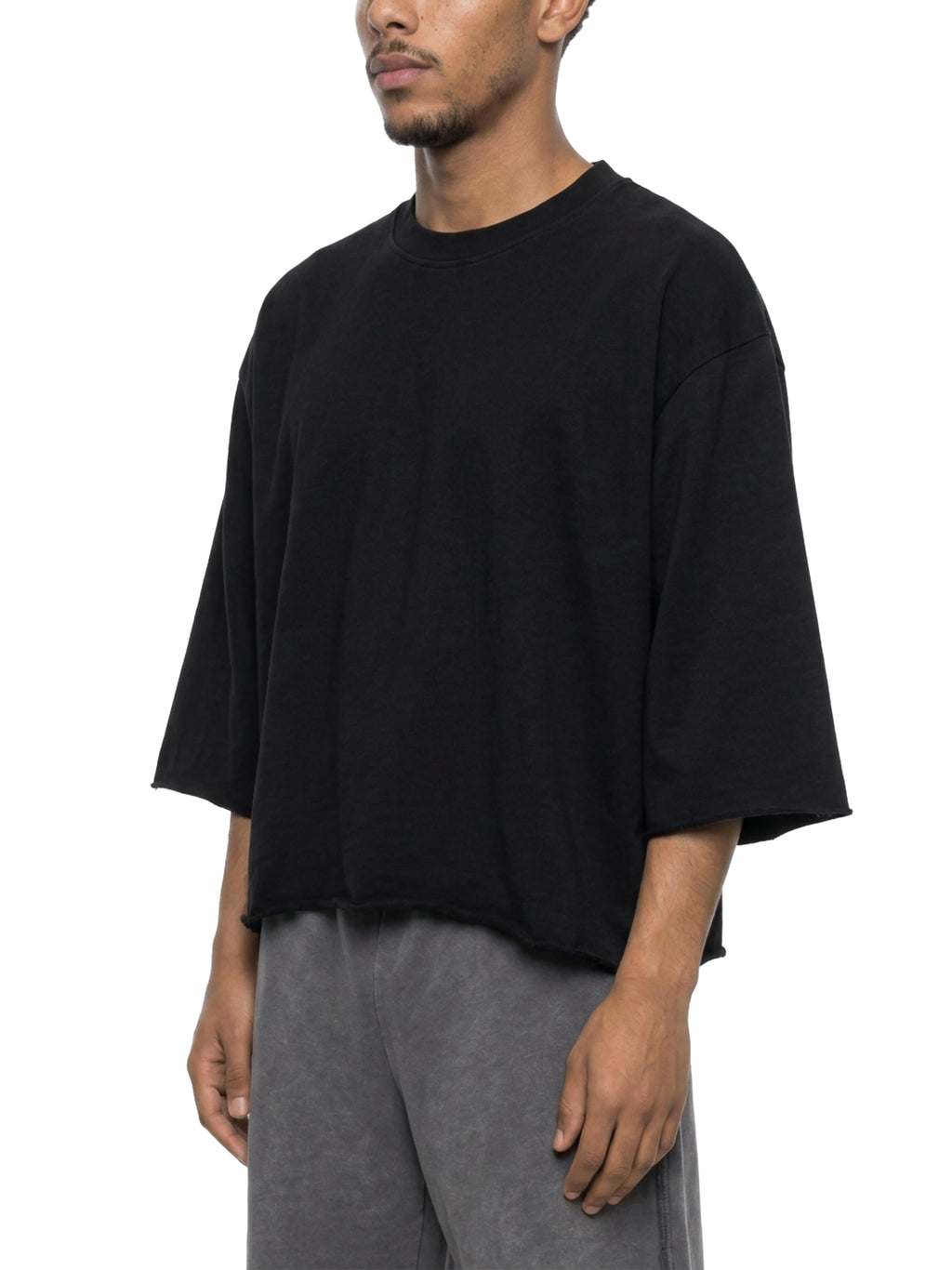 Unisex Mineral Wash Raw Hem Boxy T-Shirt