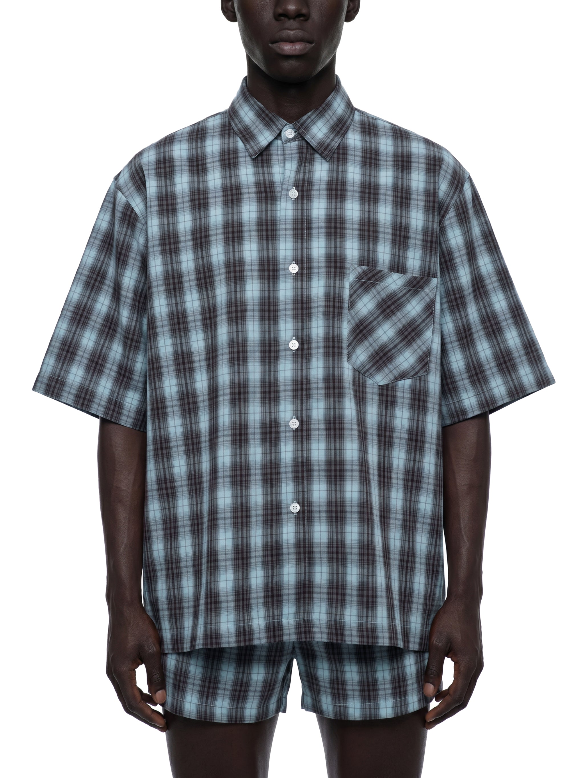 Unisex Boxy Plaid Short Sleeve Shirt