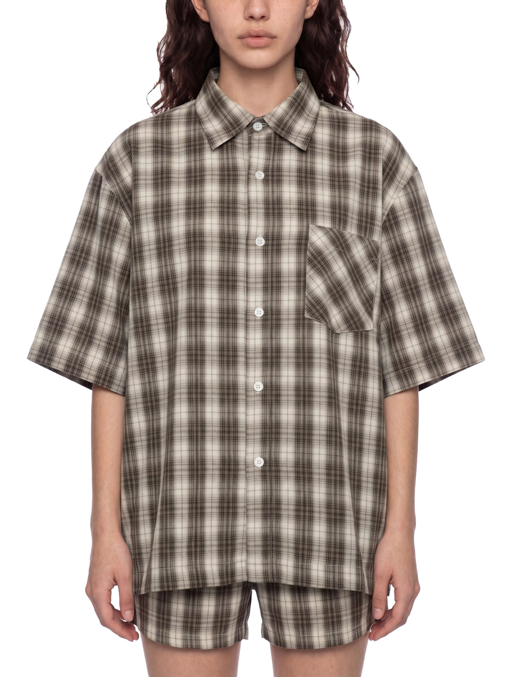 Unisex Boxy Plaid Short Sleeve Shirt
