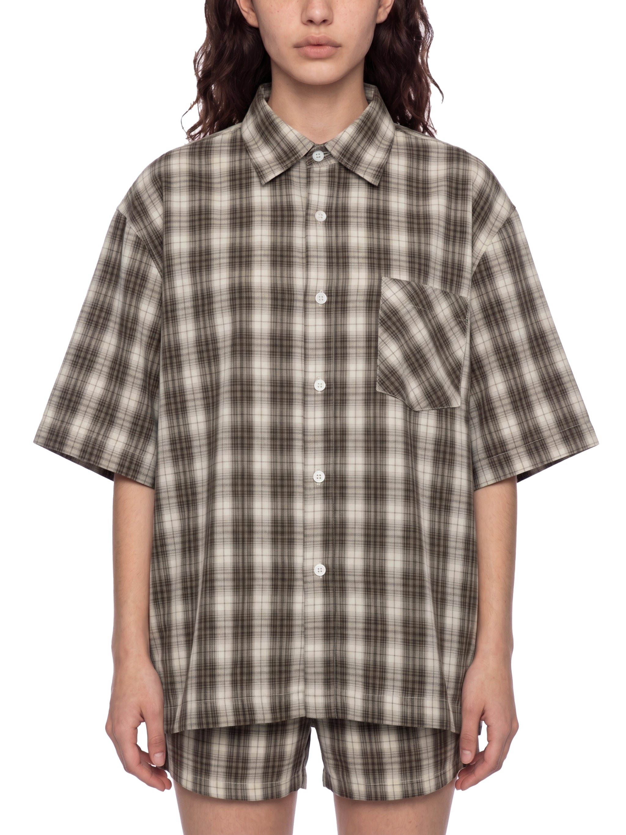 Unisex Boxy Plaid Short Sleeve Shirt