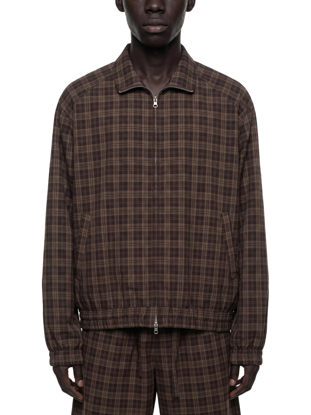 Unisex Plaid Full-Zip Track Jacket