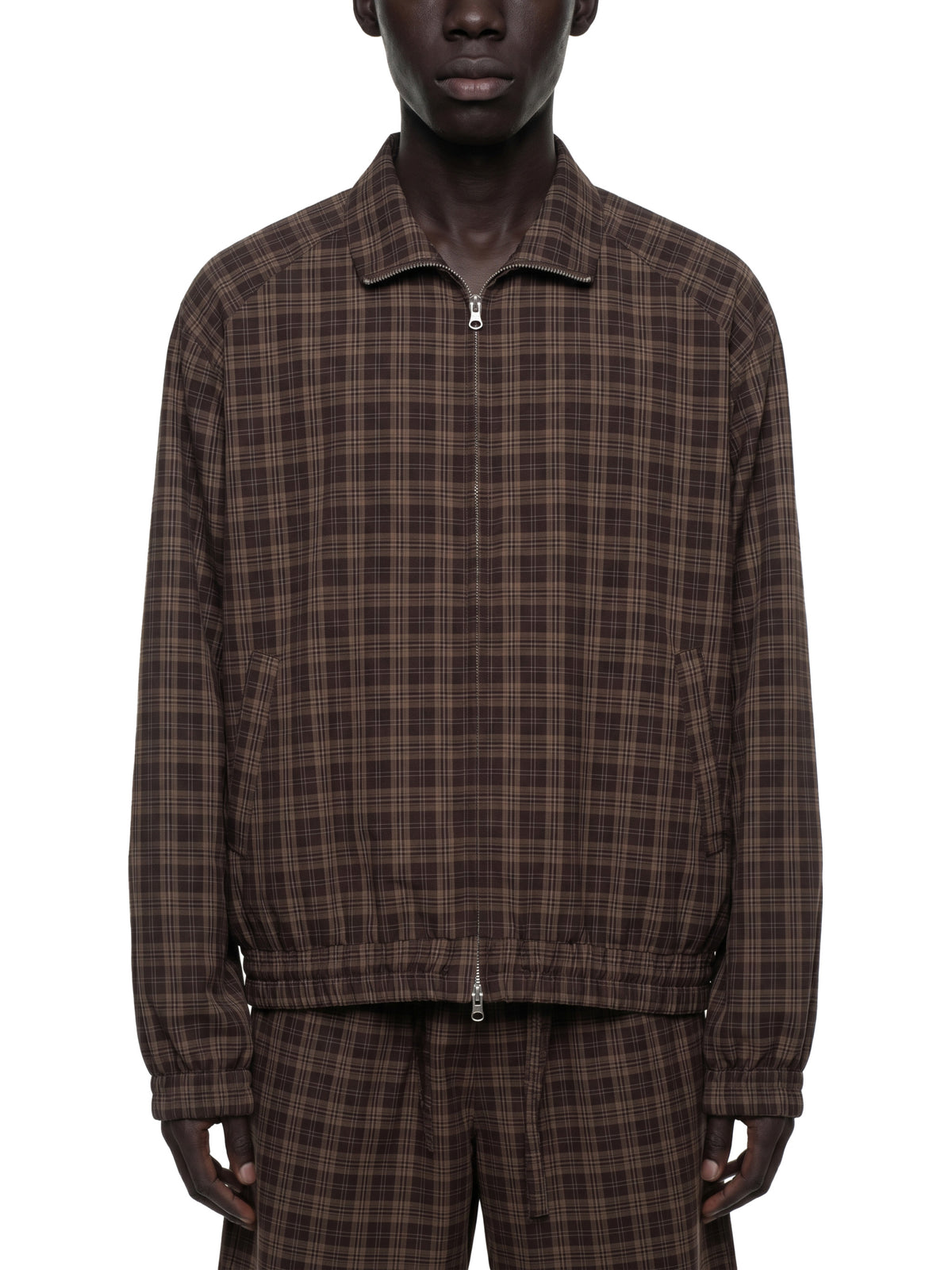 Unisex Plaid Full-Zip Track Jacket