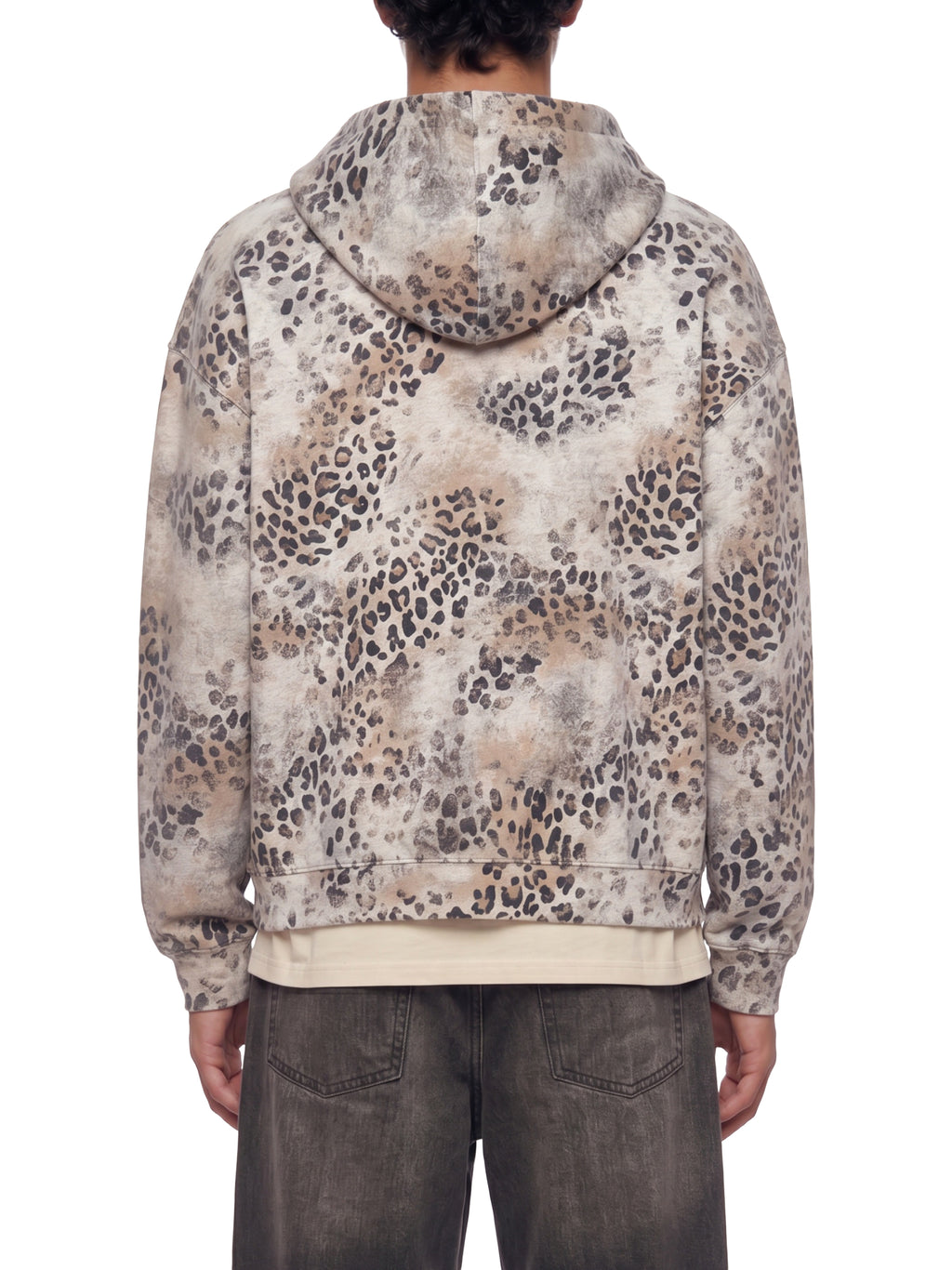 Unisex Vintage Wash Leopard Full Zip Hoodie