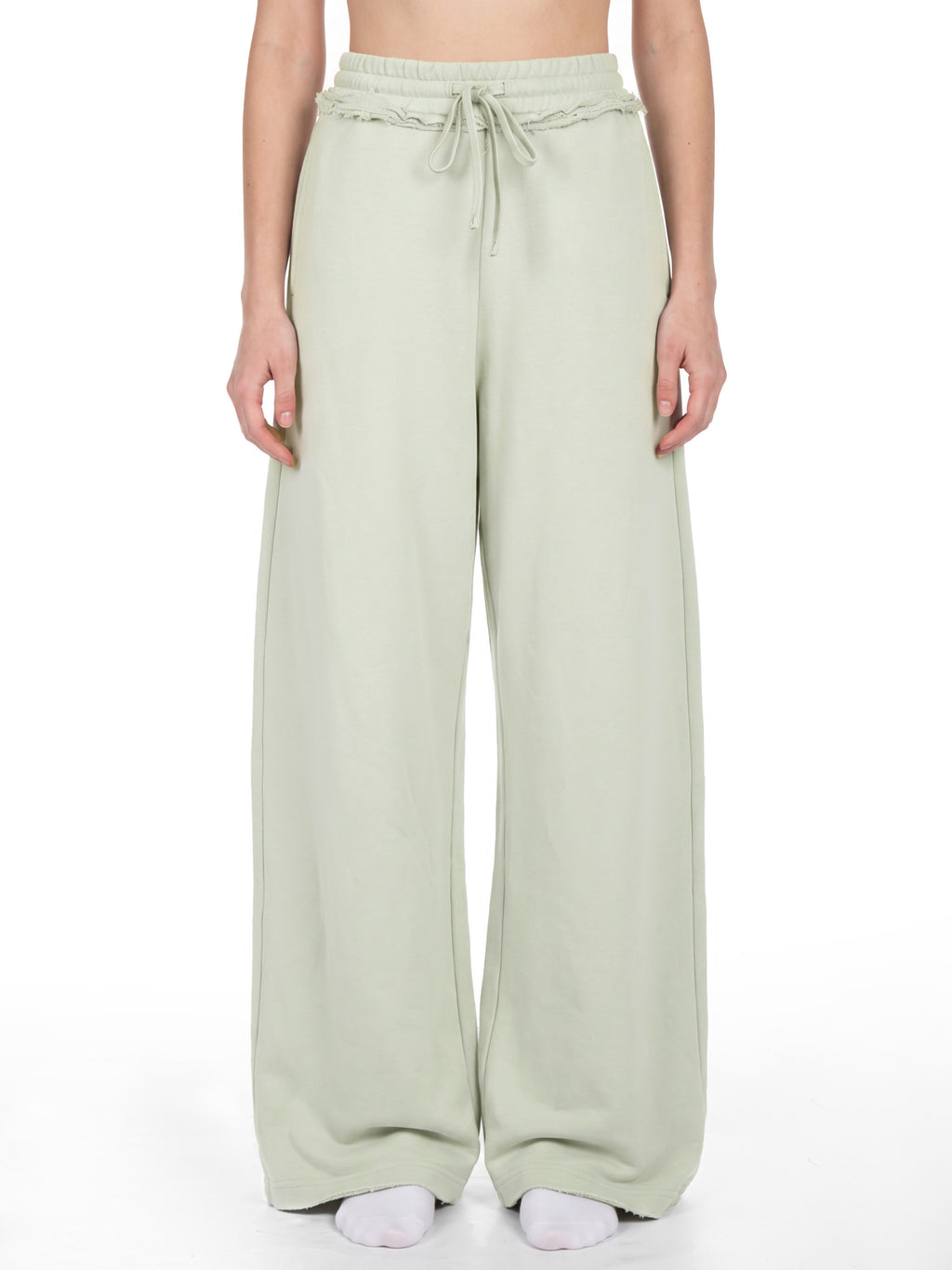 Women’s Wide Leg Raw Edge Sweatpants