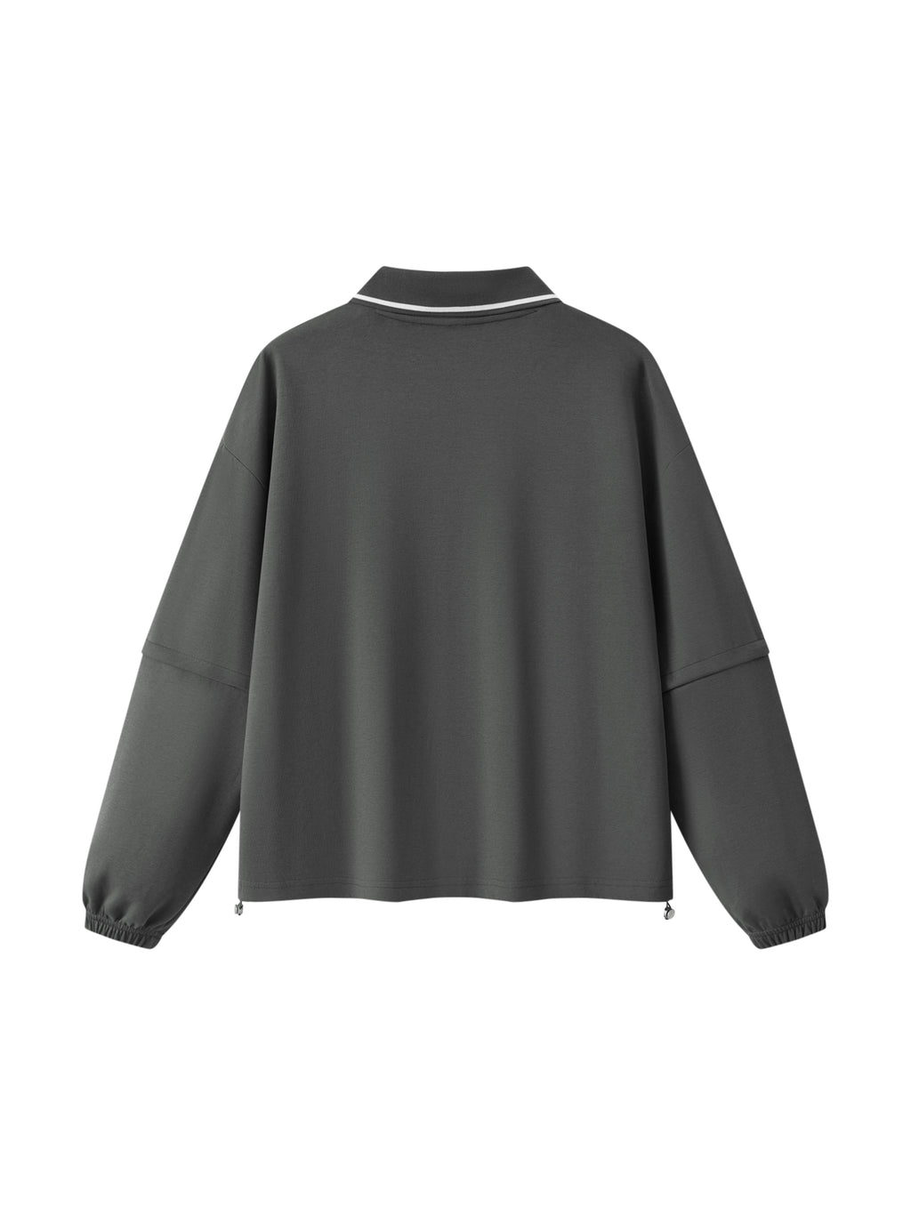 V Boxy Collared Detachable Sweatshirt
