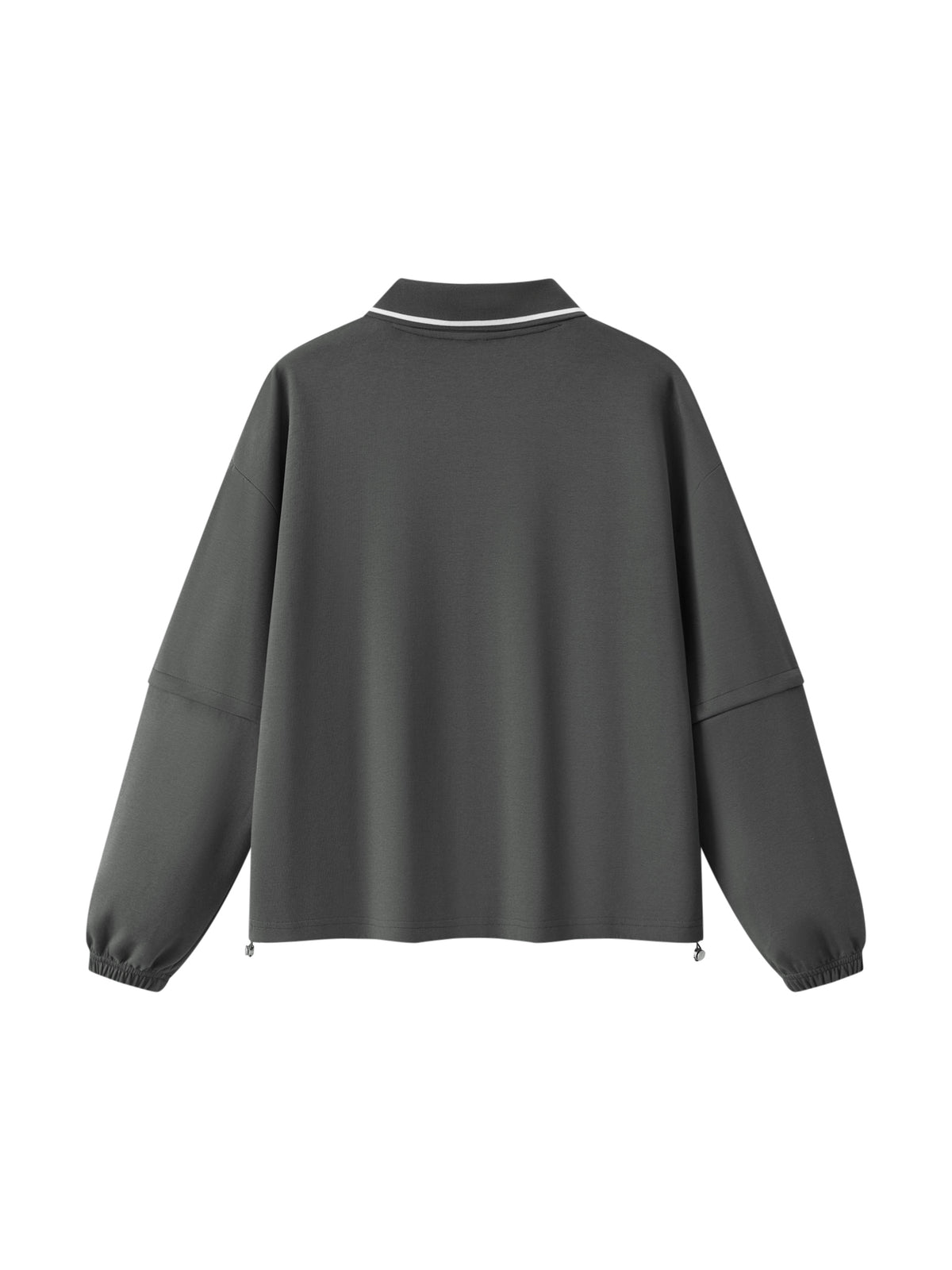 V Boxy Collared Detachable Sweatshirt