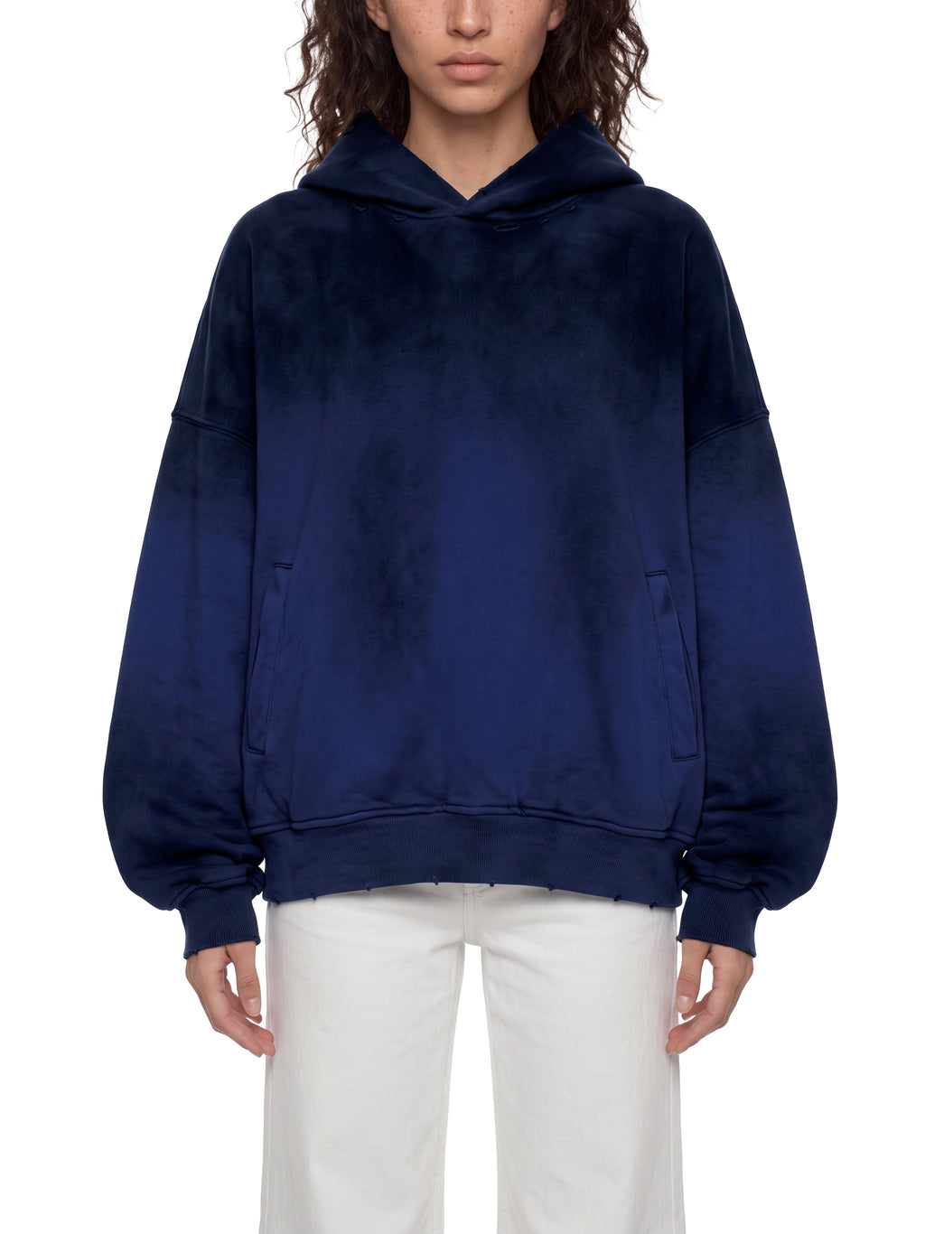 Unisex Sunfade Distressed Boxy Hoodie