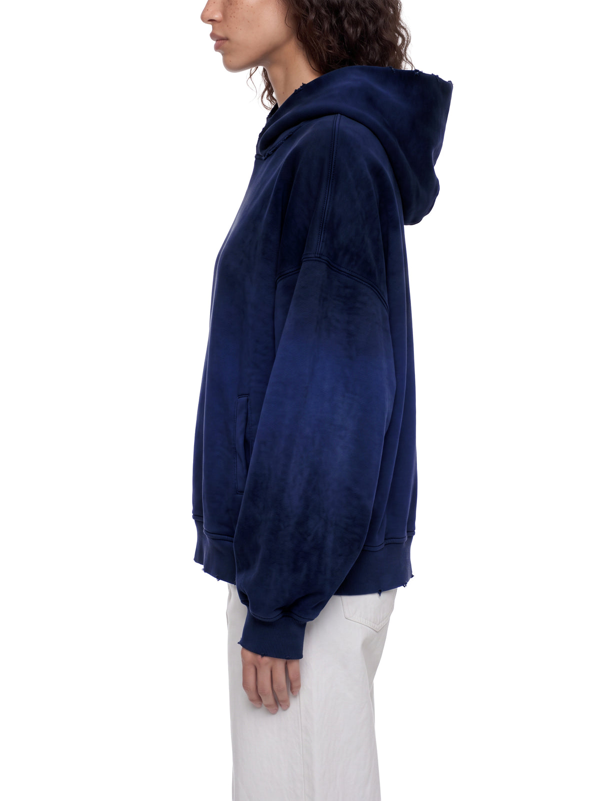 Unisex Sunfade Distressed Boxy Hoodie